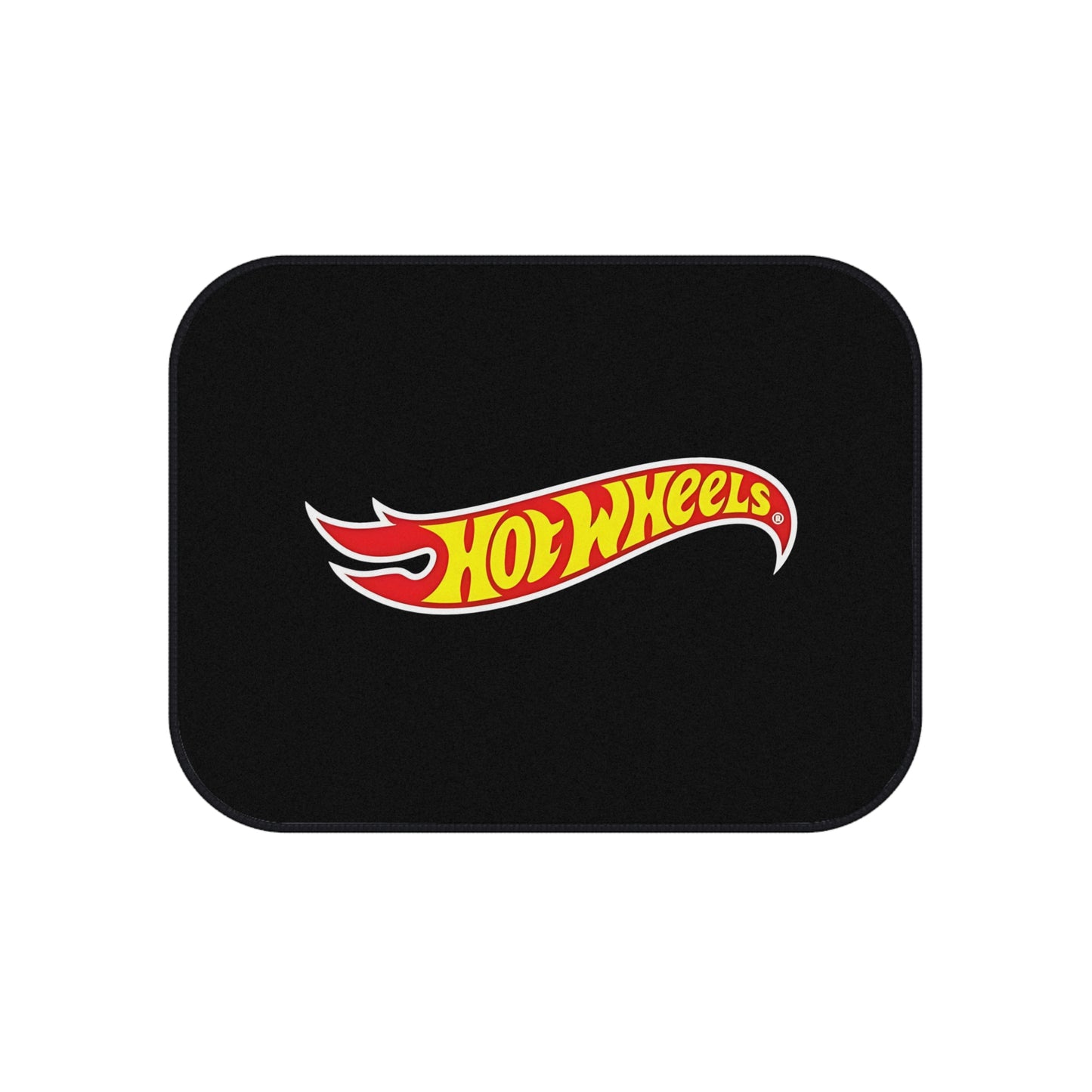 Hot Wheels Car Floor Mats (Set of 4) — Black Logo Auto Carpet Protectors