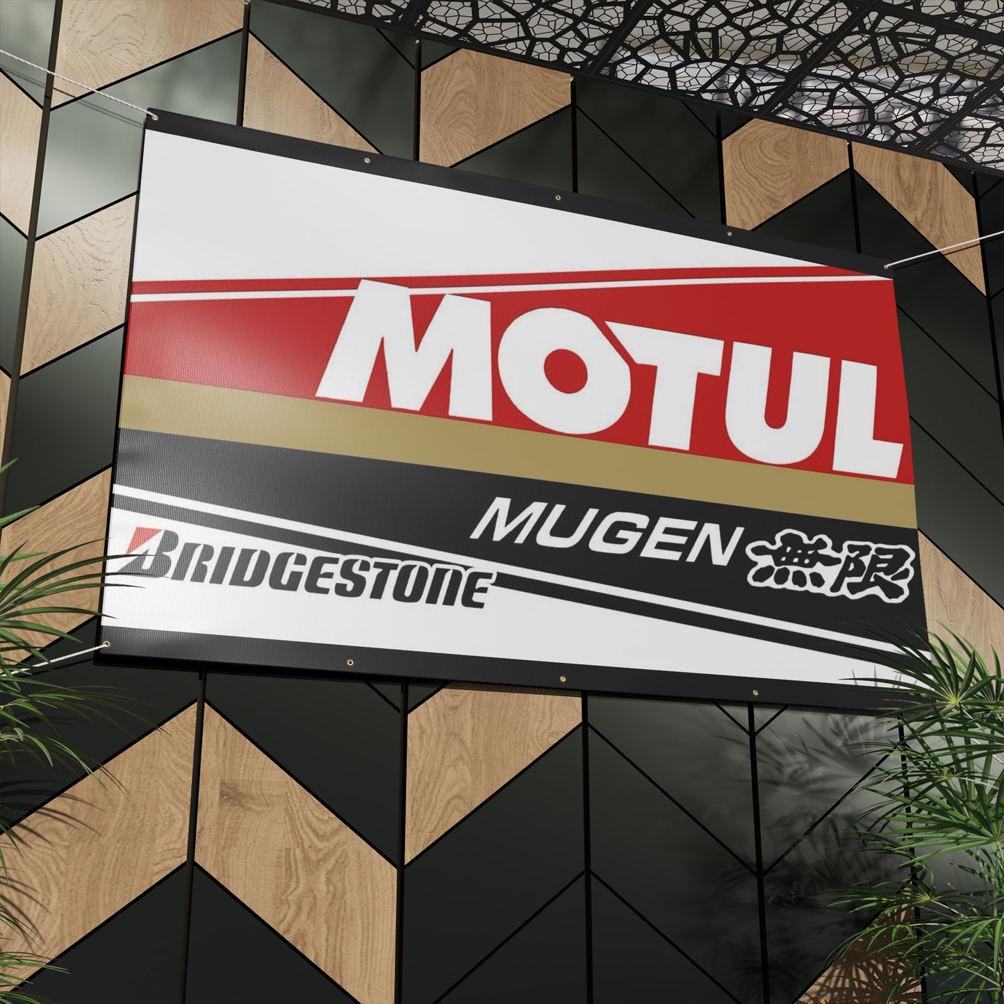 Motul Mugen Racing Banner — Matte Motorsport Sign for Garage, Track & Events