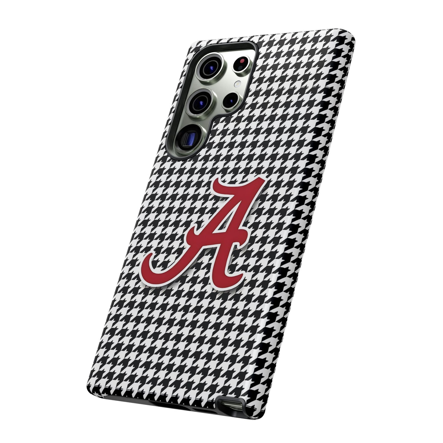 Alabama Houndstooth Phone Case, Tough Cases, College RTR Fan Gear, Initial A