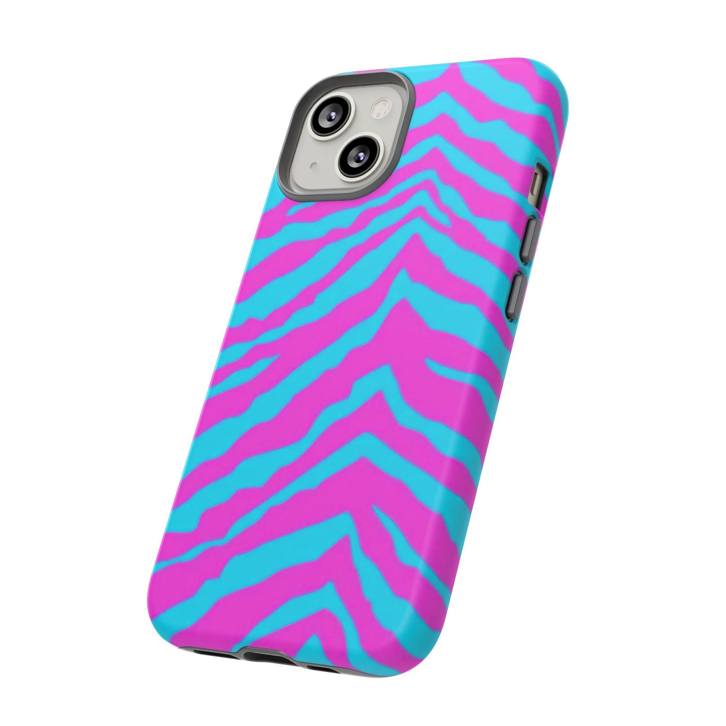Animal Print Hot Pink And Teal Tough Case for iPhone, Galaxy and Google Pixel