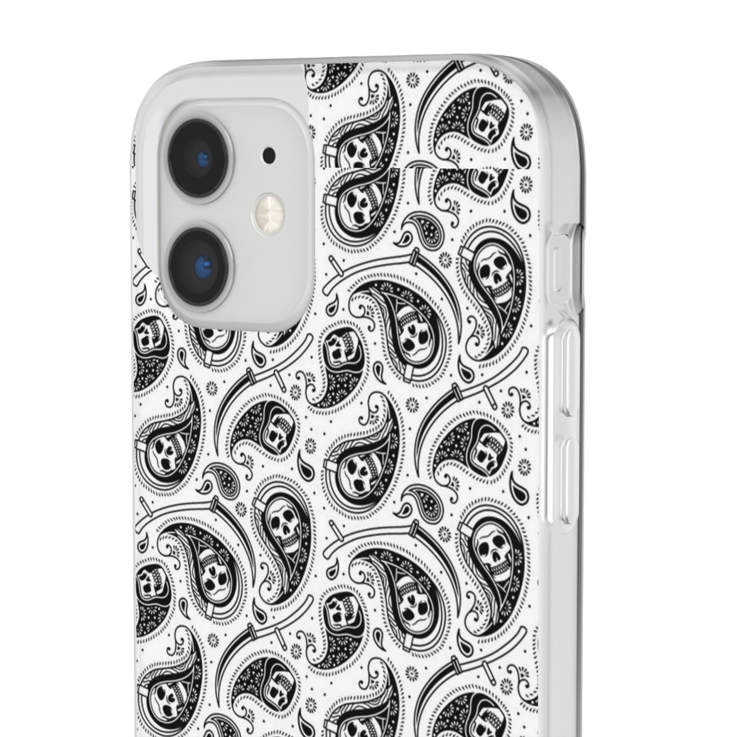 Skull Paisley Pattern Phone Case TPU Soft Flexi Case for iPhones