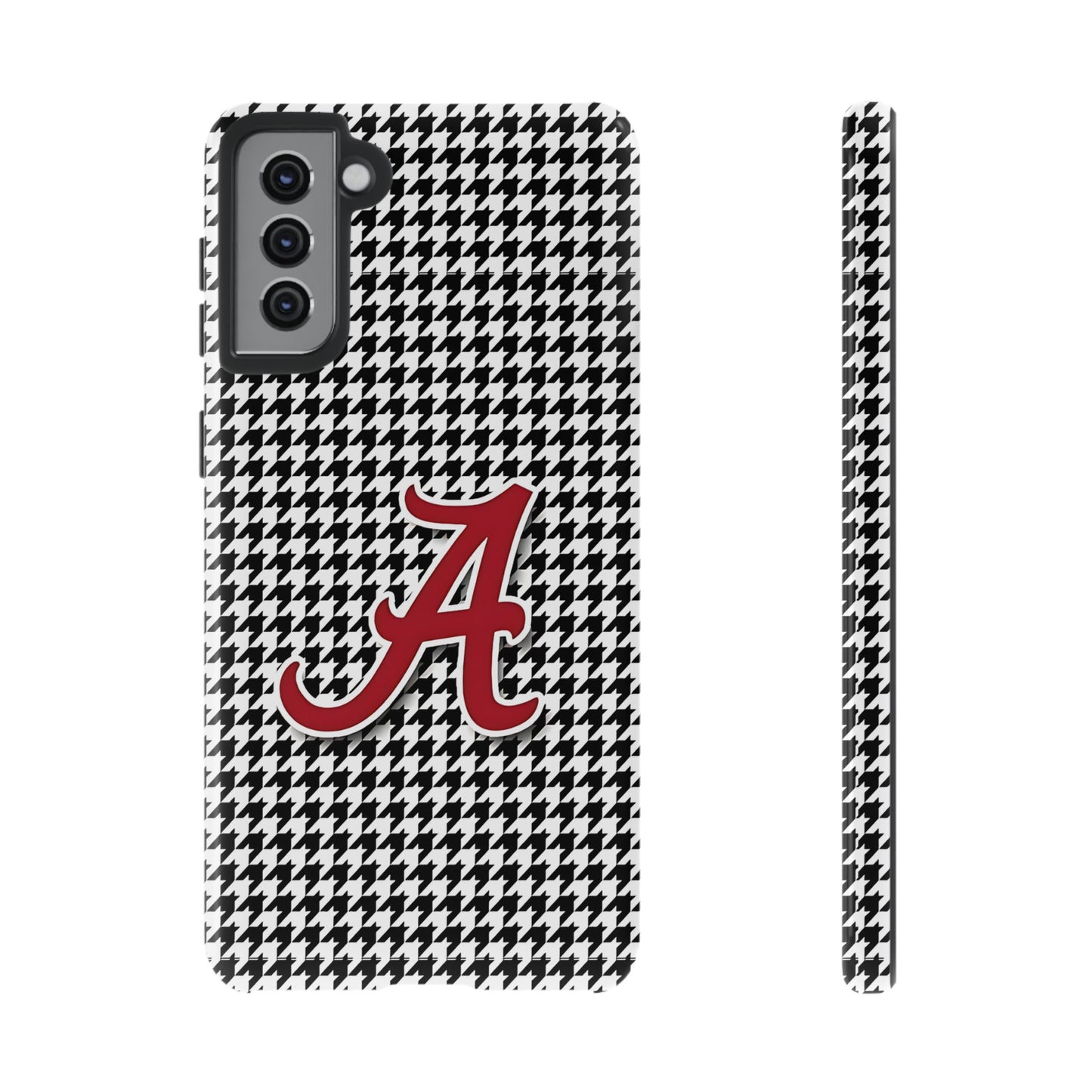 Alabama Houndstooth Phone Case, Tough Cases, College RTR Fan Gear, Initial A