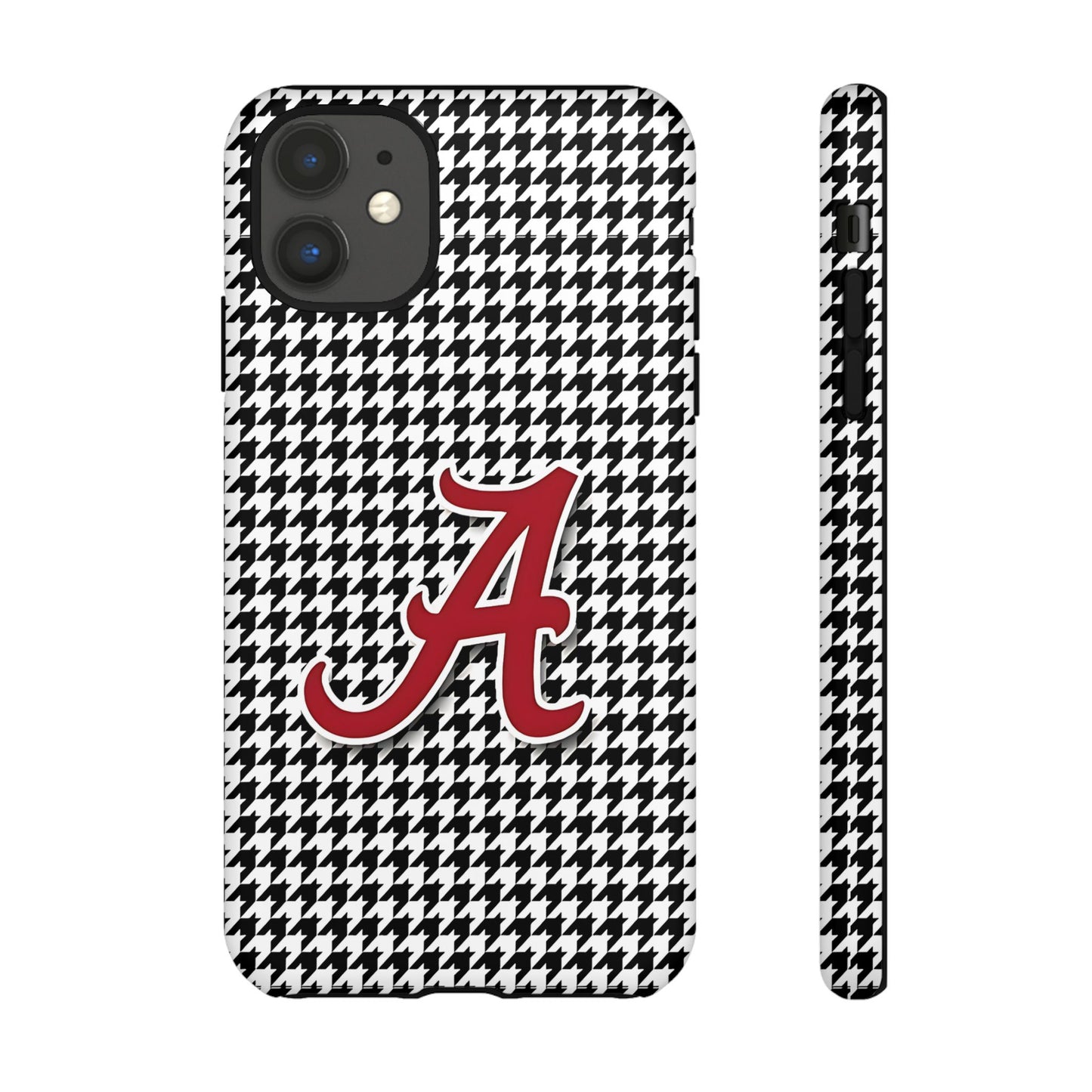 Alabama Houndstooth Phone Case, Tough Cases, College RTR Fan Gear, Initial A