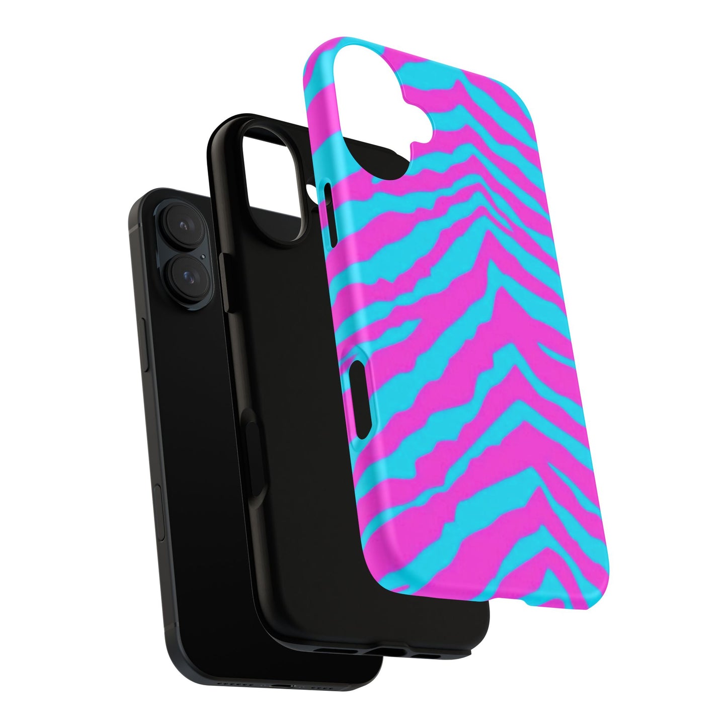 Animal Print Hot Pink And Teal Tough Case for iPhone, Galaxy and Google Pixel