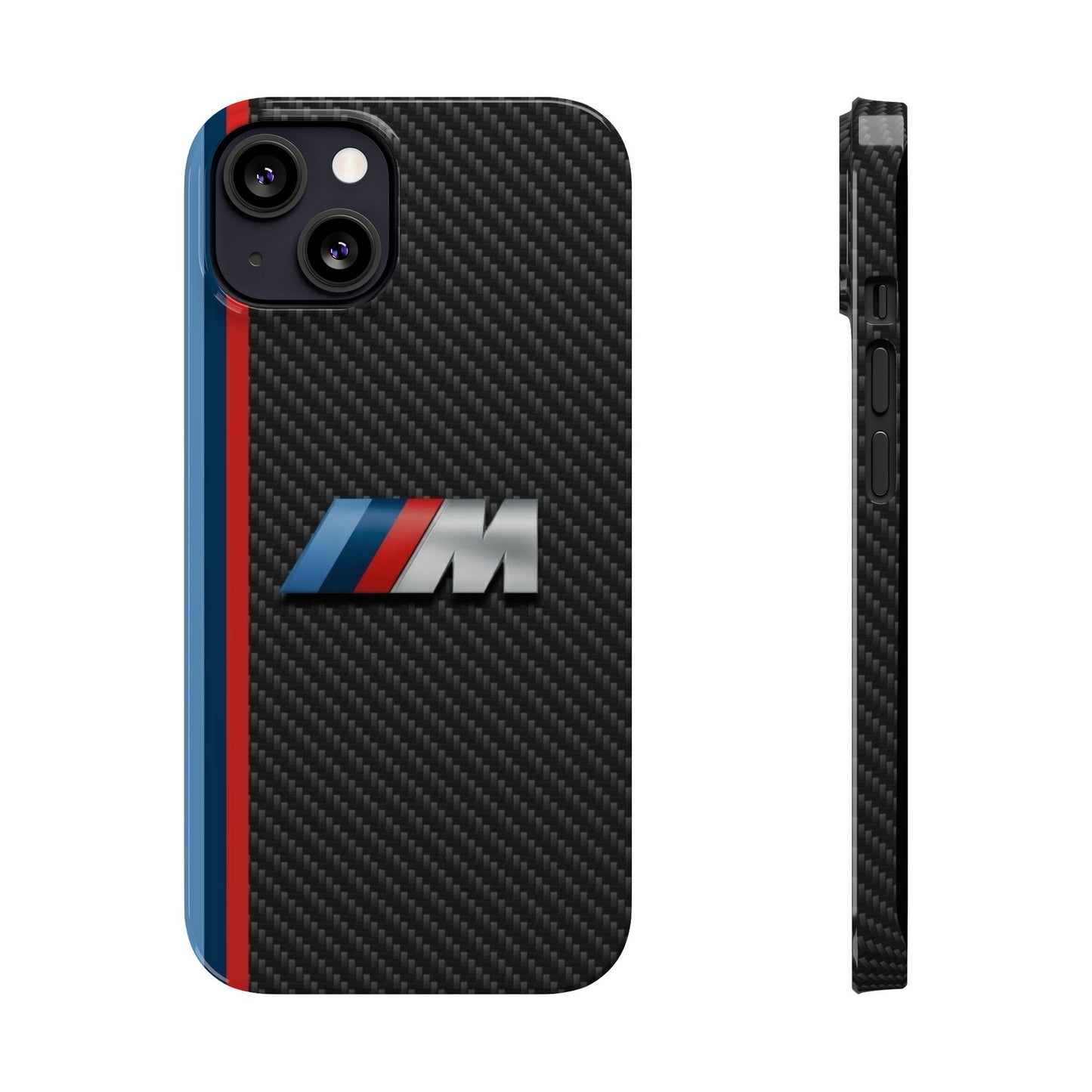 Black iPhone Slim Case, Blue And Red Stripes, BMW M Series