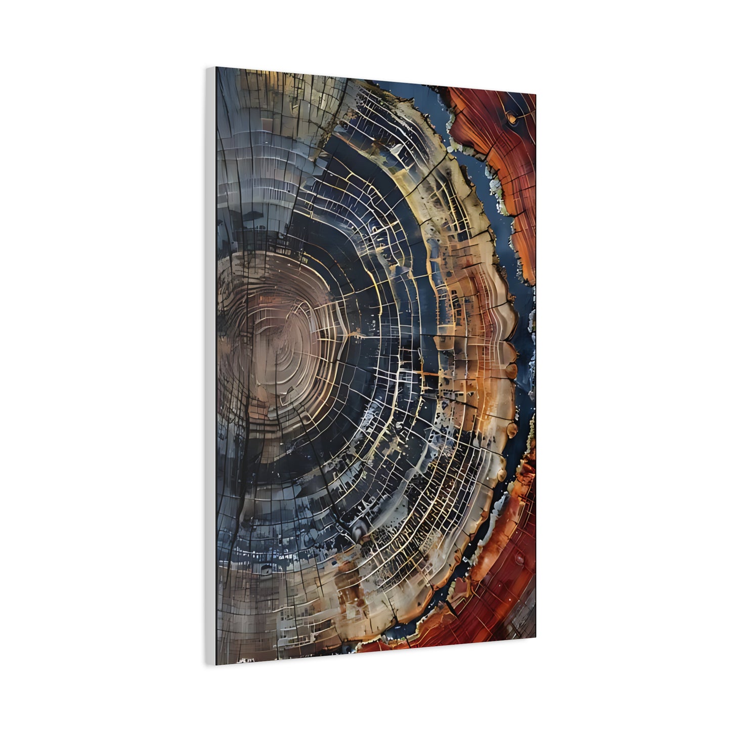 Canvas Print, Tree Ring Wall Art, Modern Farmhouse Decor, Abstract Colorful