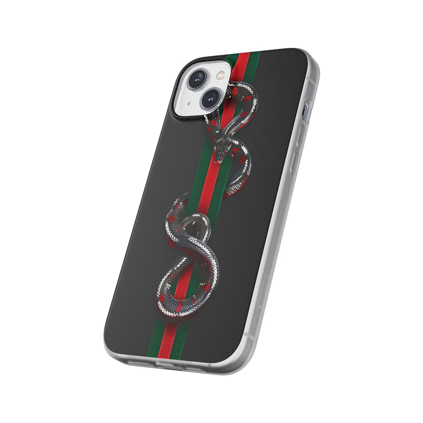 Green and Red Stripes Snake TPU Flexi Cases For iPhones And Samsung Galaxy
