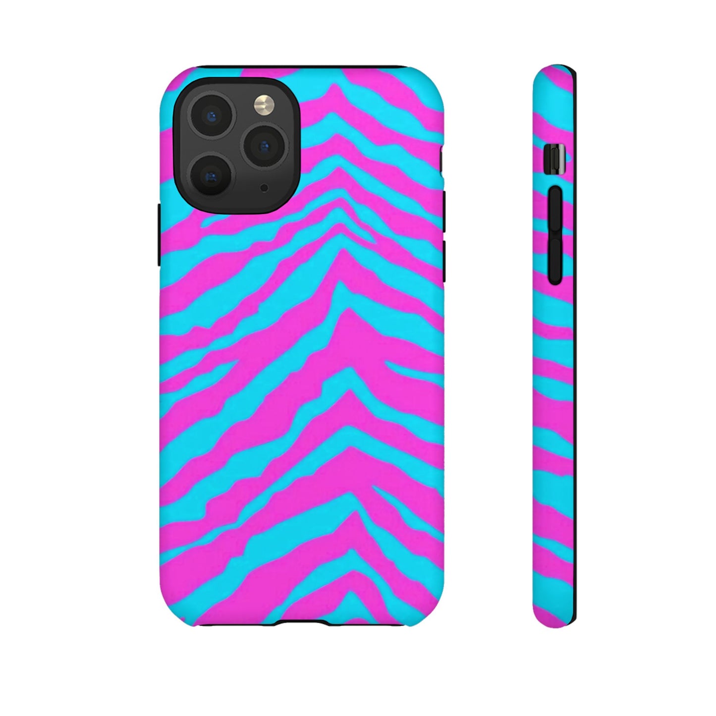 Animal Print Hot Pink And Teal Tough Case for iPhone, Galaxy and Google Pixel