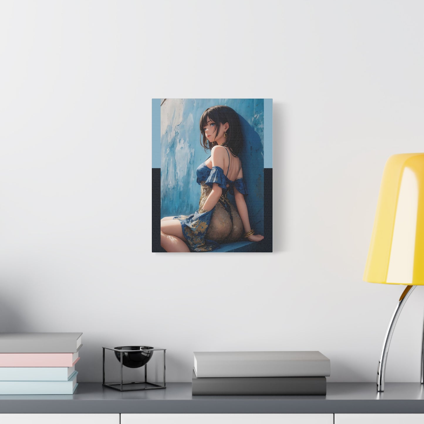 Anime Girl Beachside Matte Canvas Print — Stretched 1.25"