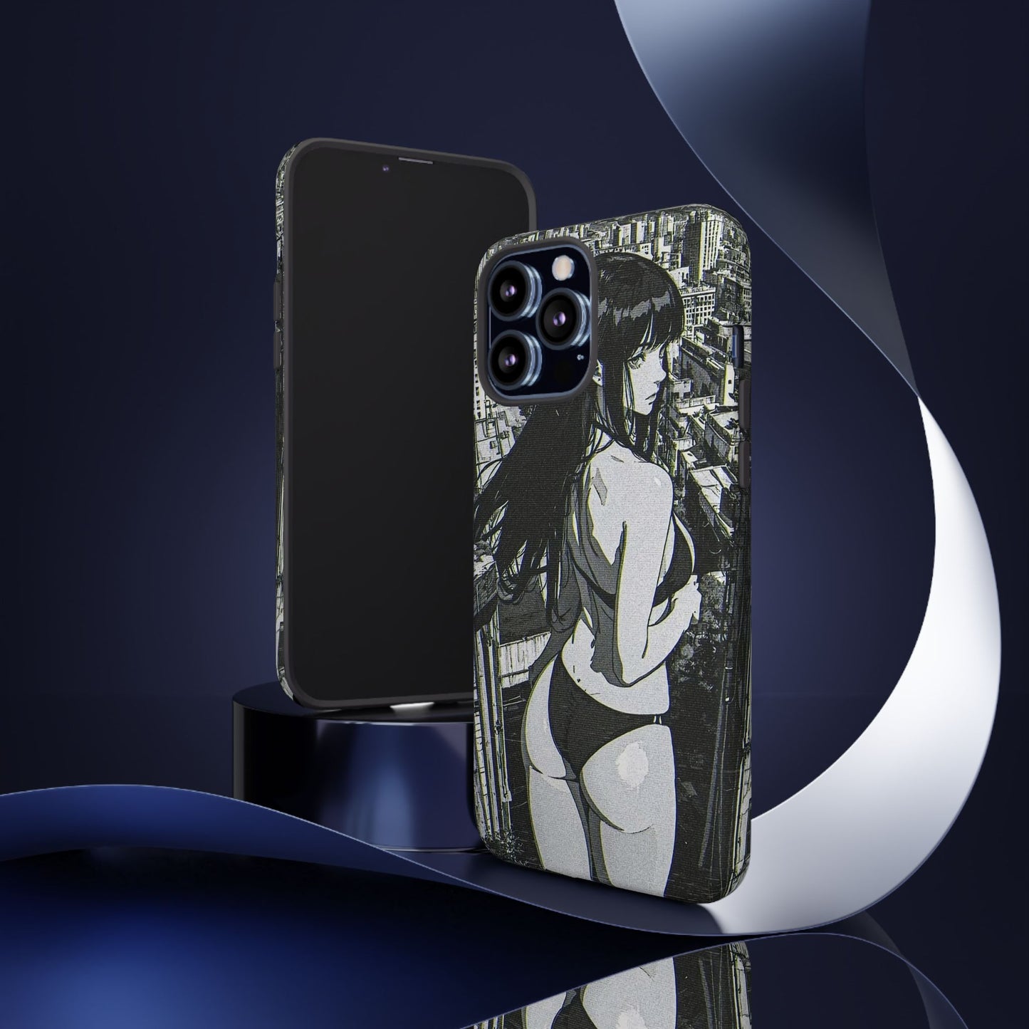 Tough Phone Case, Anime Manga Girl Bikini Design, iPhone, Galaxy, Google Pixel, Hentai Ecchi Art