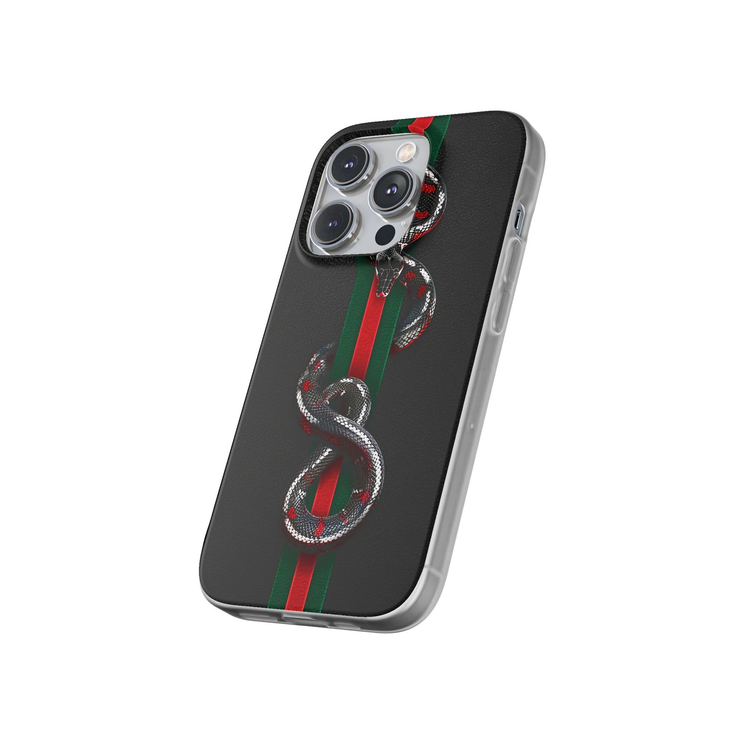 Green and Red Stripes Snake TPU Flexi Cases For iPhones And Samsung Galaxy