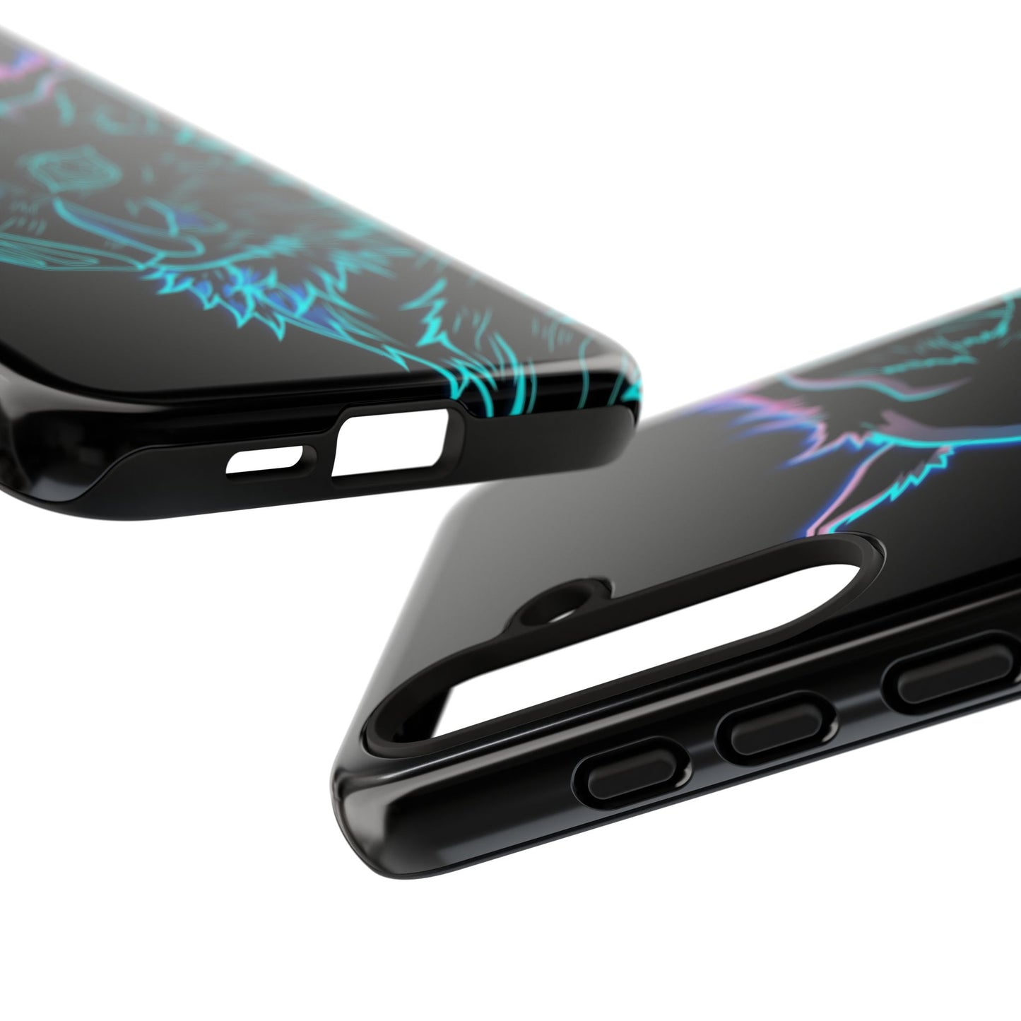 Tough Cases For iPhone, Galaxy, Anime Hashibira Beast Slayer Neon Design