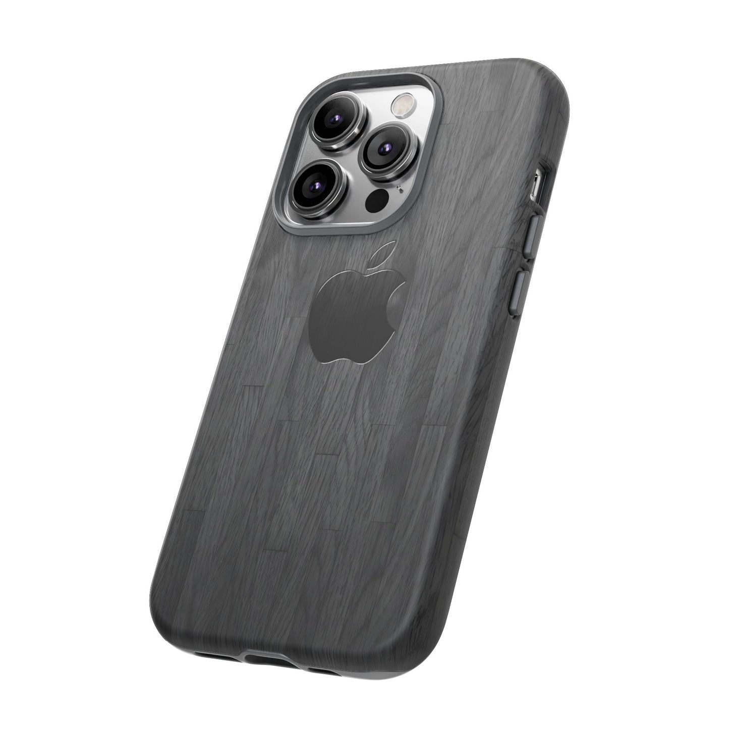 Tough Cases For iPhones, Gray Wood Color Rugged Phone Case