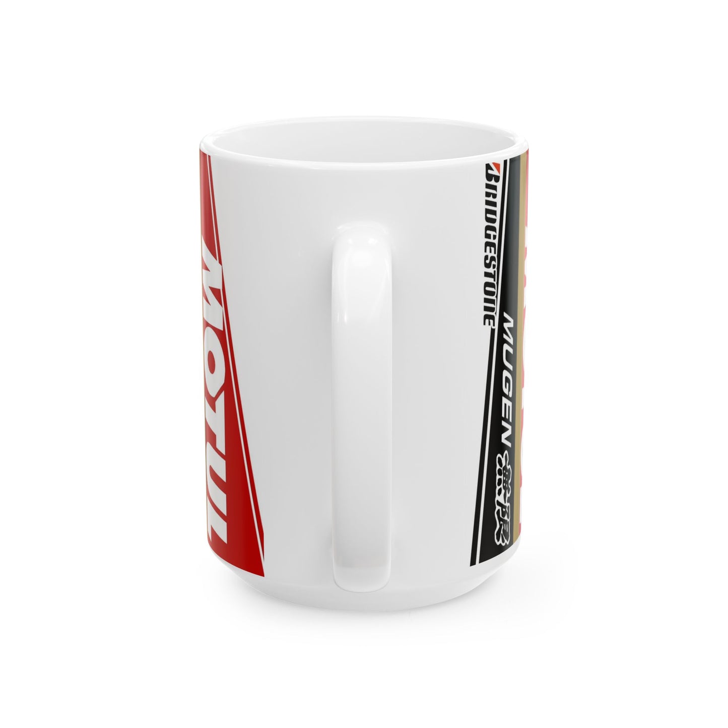 Racing Stripe Ceramic Mug — Motul & Bridgestone Motorsport Coffee Cup (11oz/15oz)