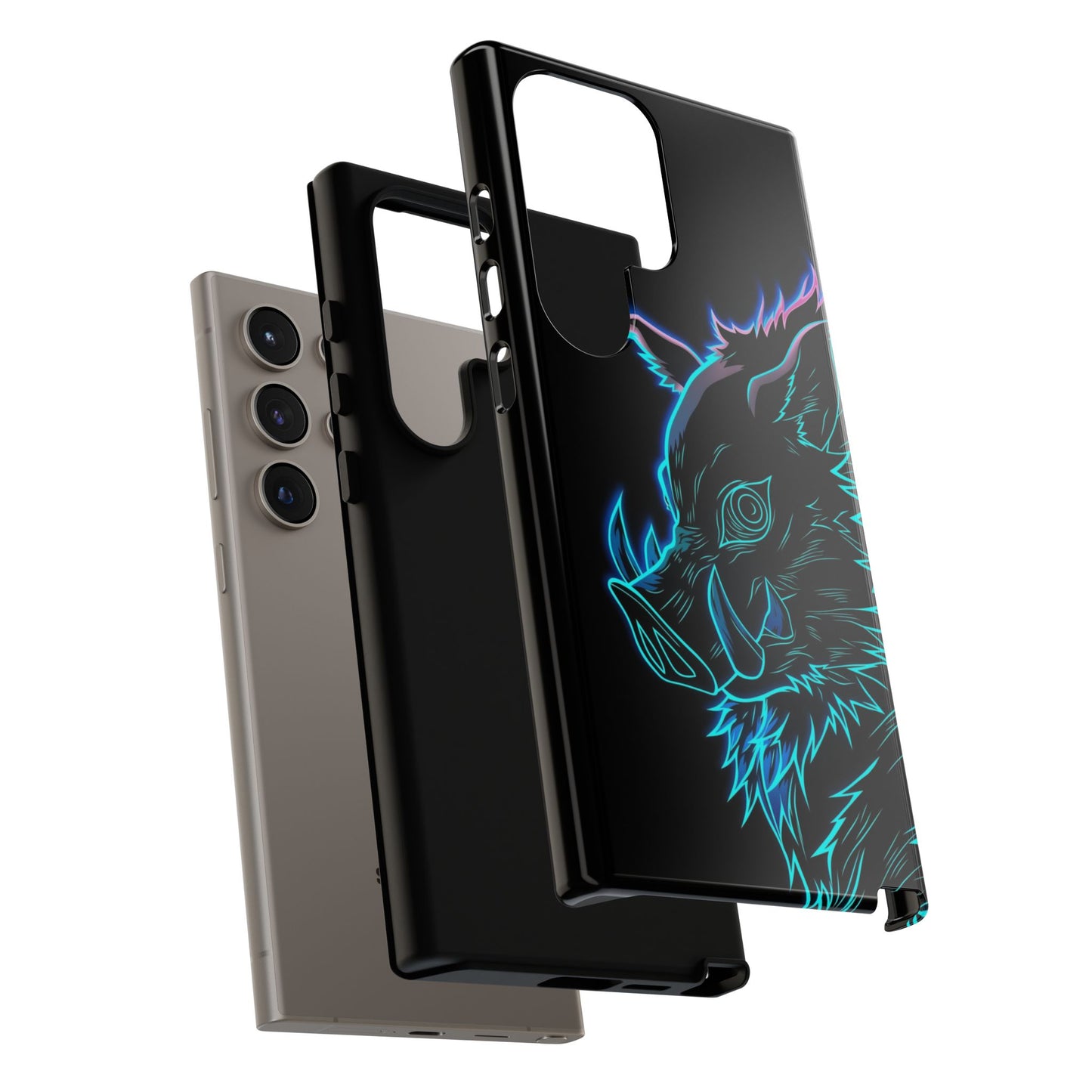 Tough Cases For iPhone, Galaxy, Anime Hashibira Beast Slayer Neon Design