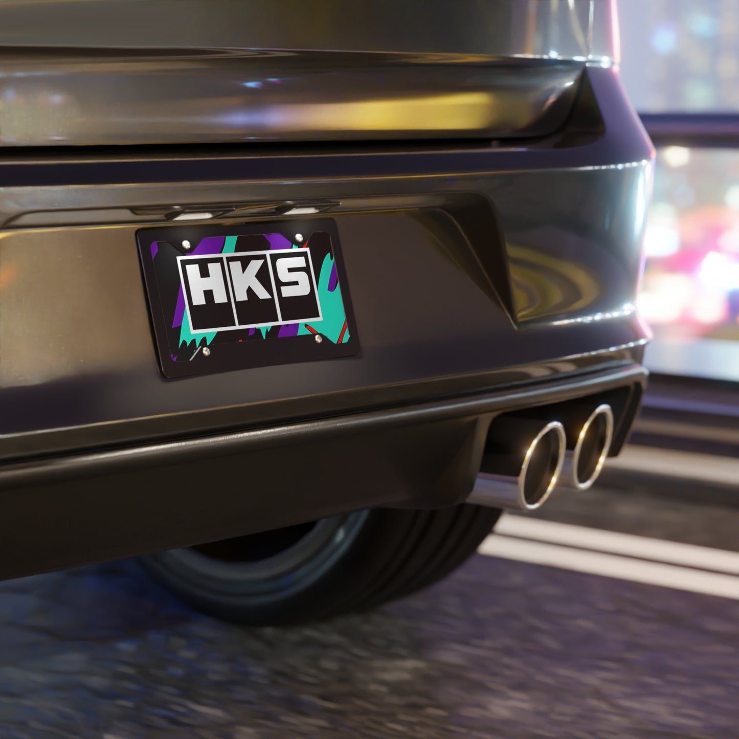 Retro Style HKS JDM Front Vanity License Plate