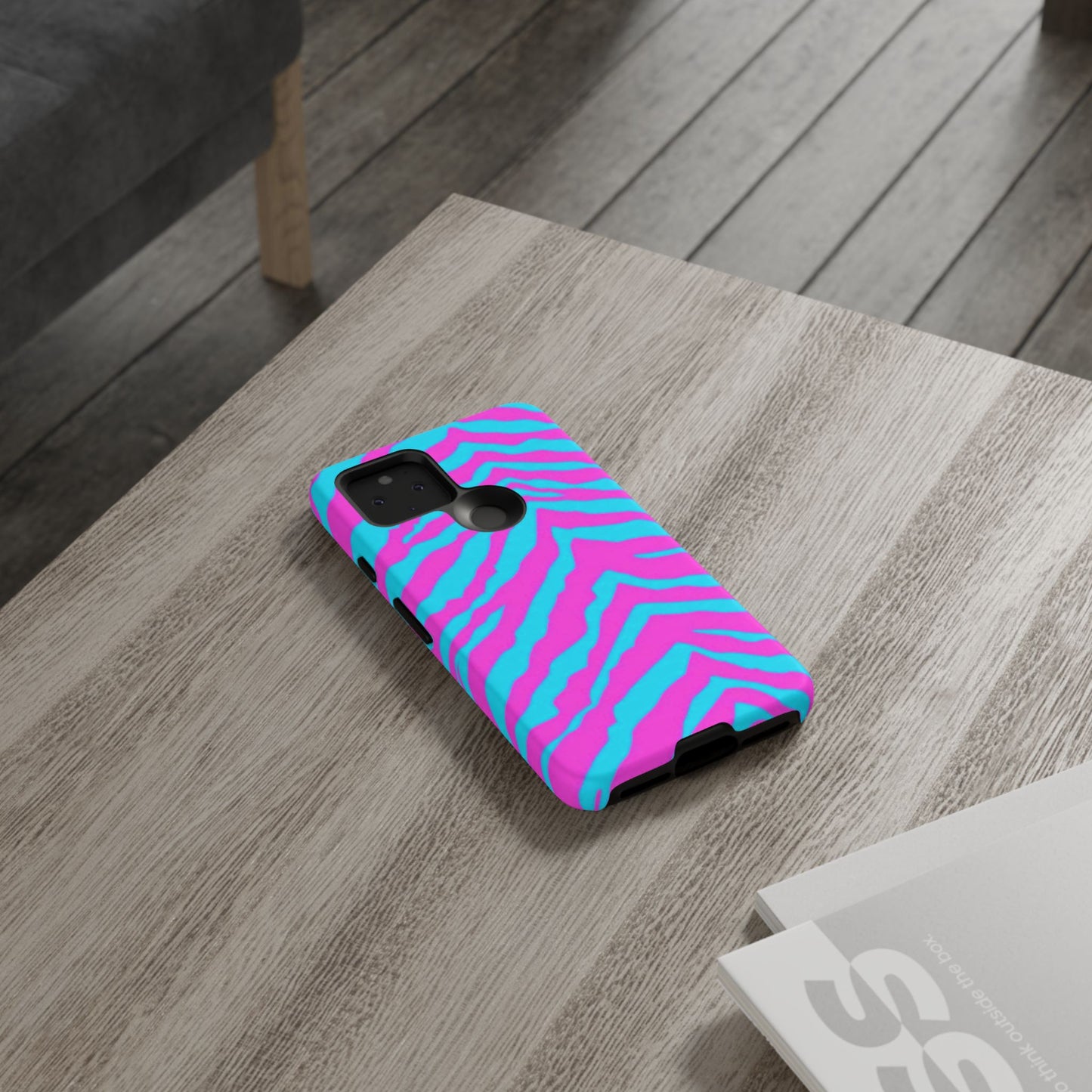 Animal Print Hot Pink And Teal Tough Case for iPhone, Galaxy and Google Pixel