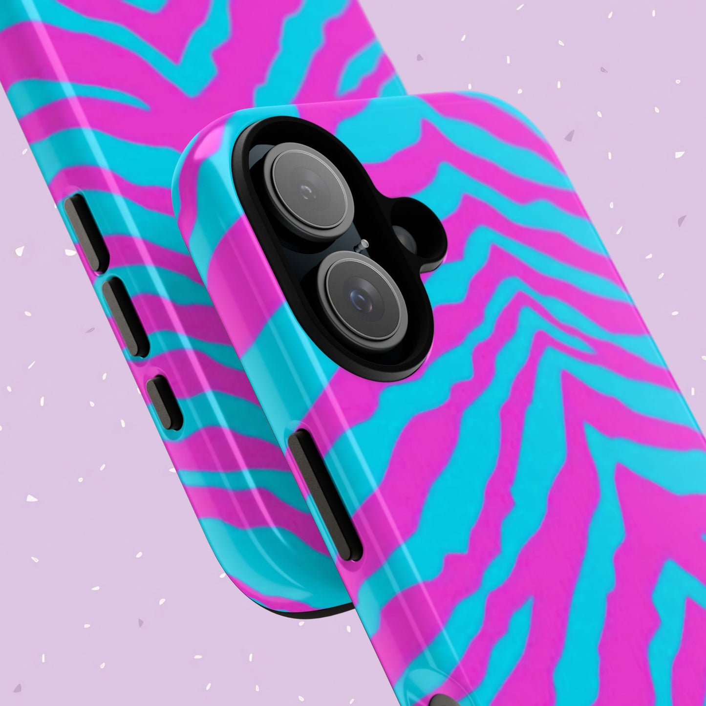 Animal Print Hot Pink And Teal Tough Case for iPhone, Galaxy and Google Pixel