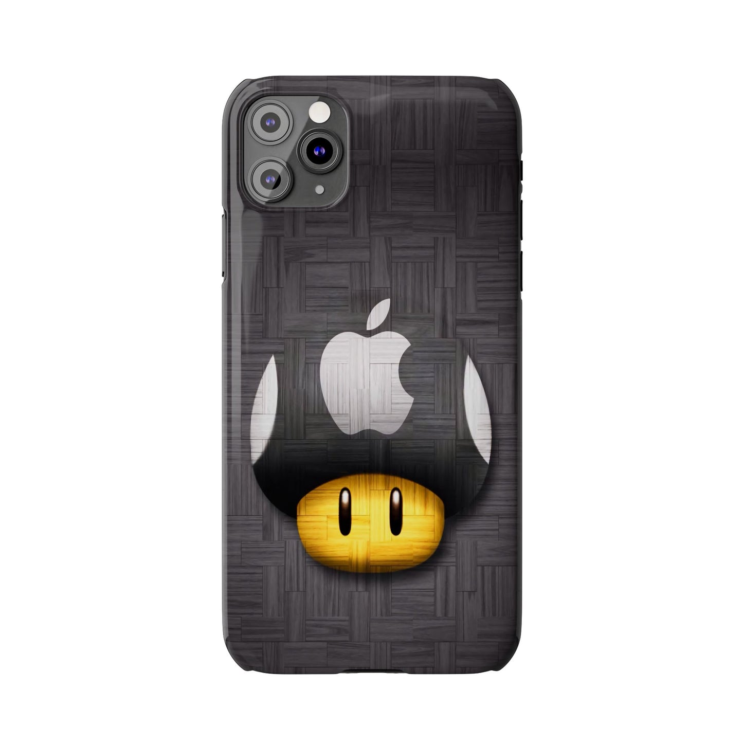 Mushroom Apple Slim Phone Case for iPhone Cute Gamer Phone Accessory, Kids Gift