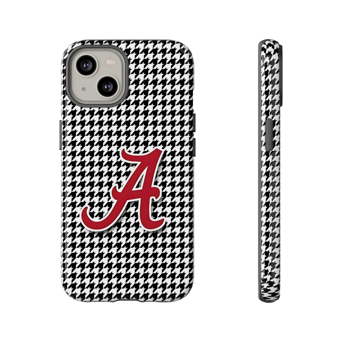 Alabama Houndstooth Phone Case, Tough Cases, College RTR Fan Gear, Initial A