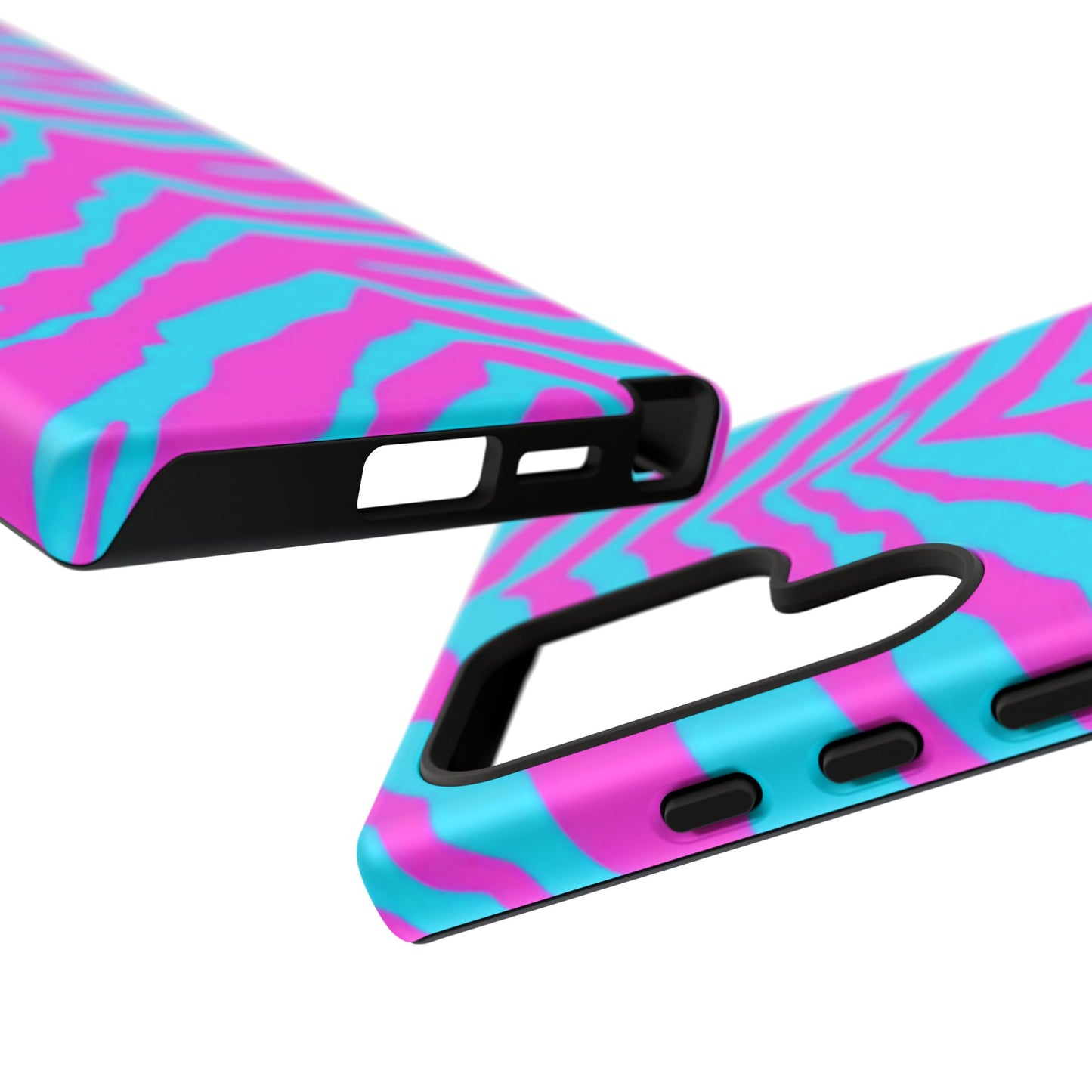 Animal Print Hot Pink And Teal Tough Case for iPhone, Galaxy and Google Pixel