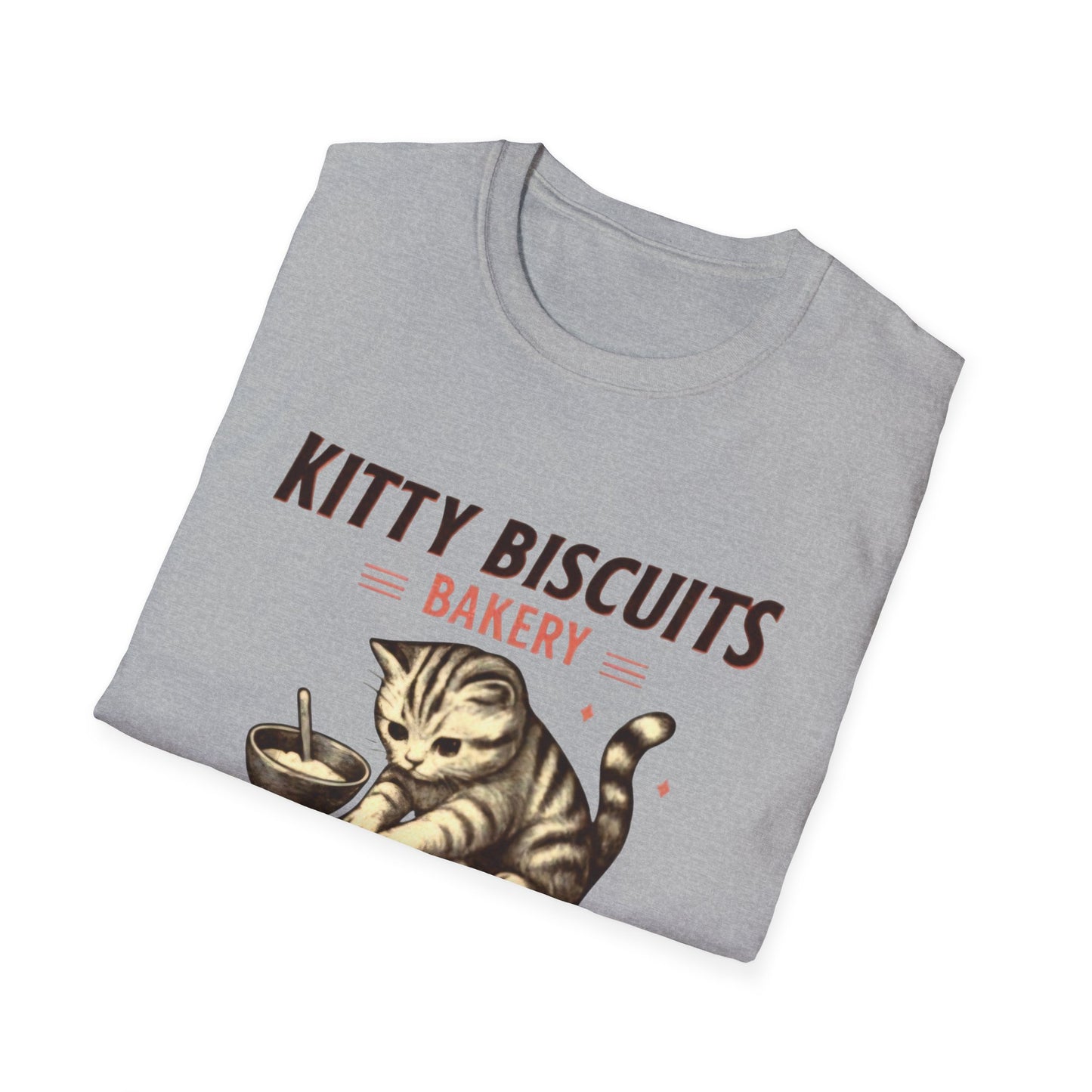 Kitty Biscuits Bakery T-Shirt | Cat Baking Graphic T, Softstyle Gift