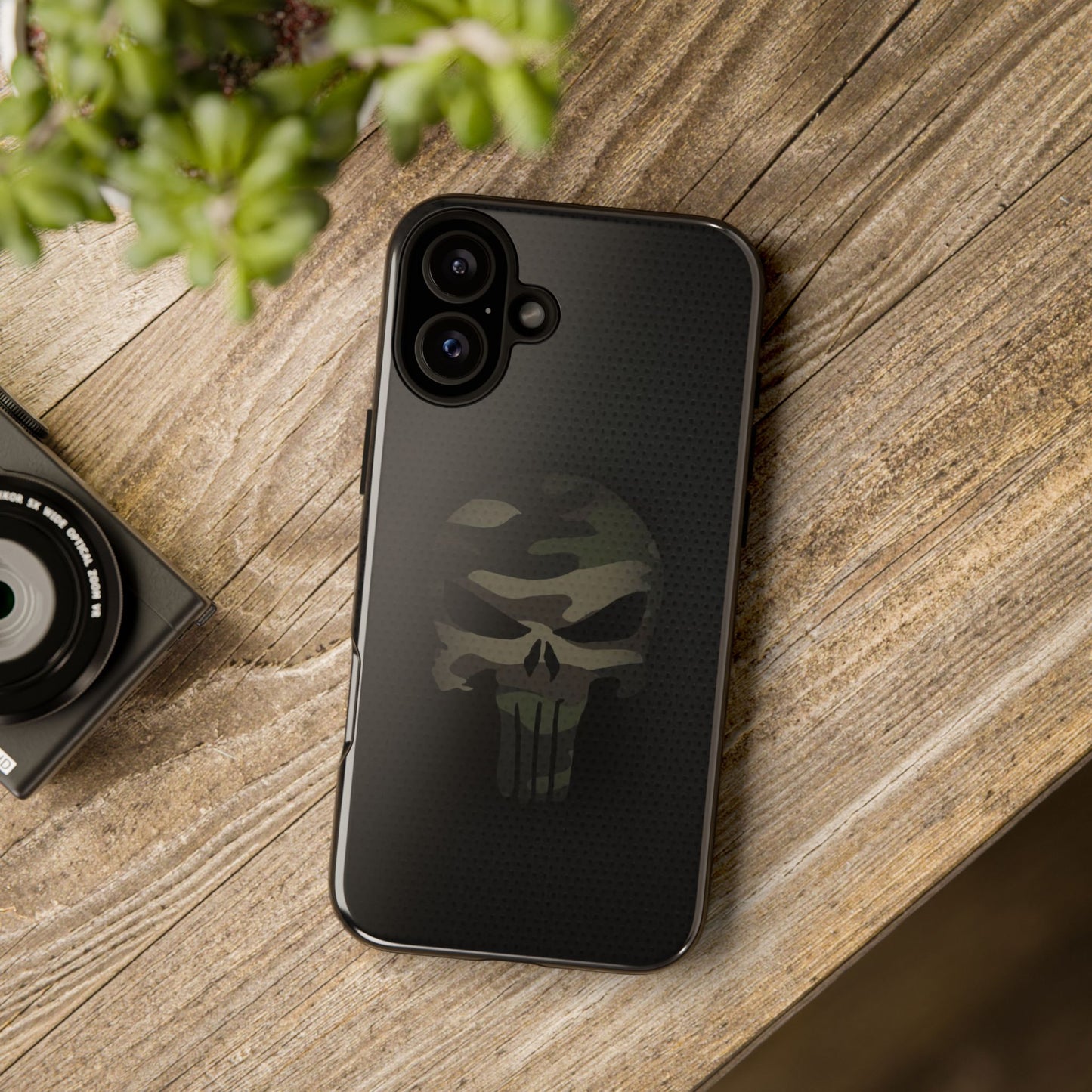 Camo Green Tough Case For iPhone, Samsung Galaxy, Pixel, Punisher Graphic