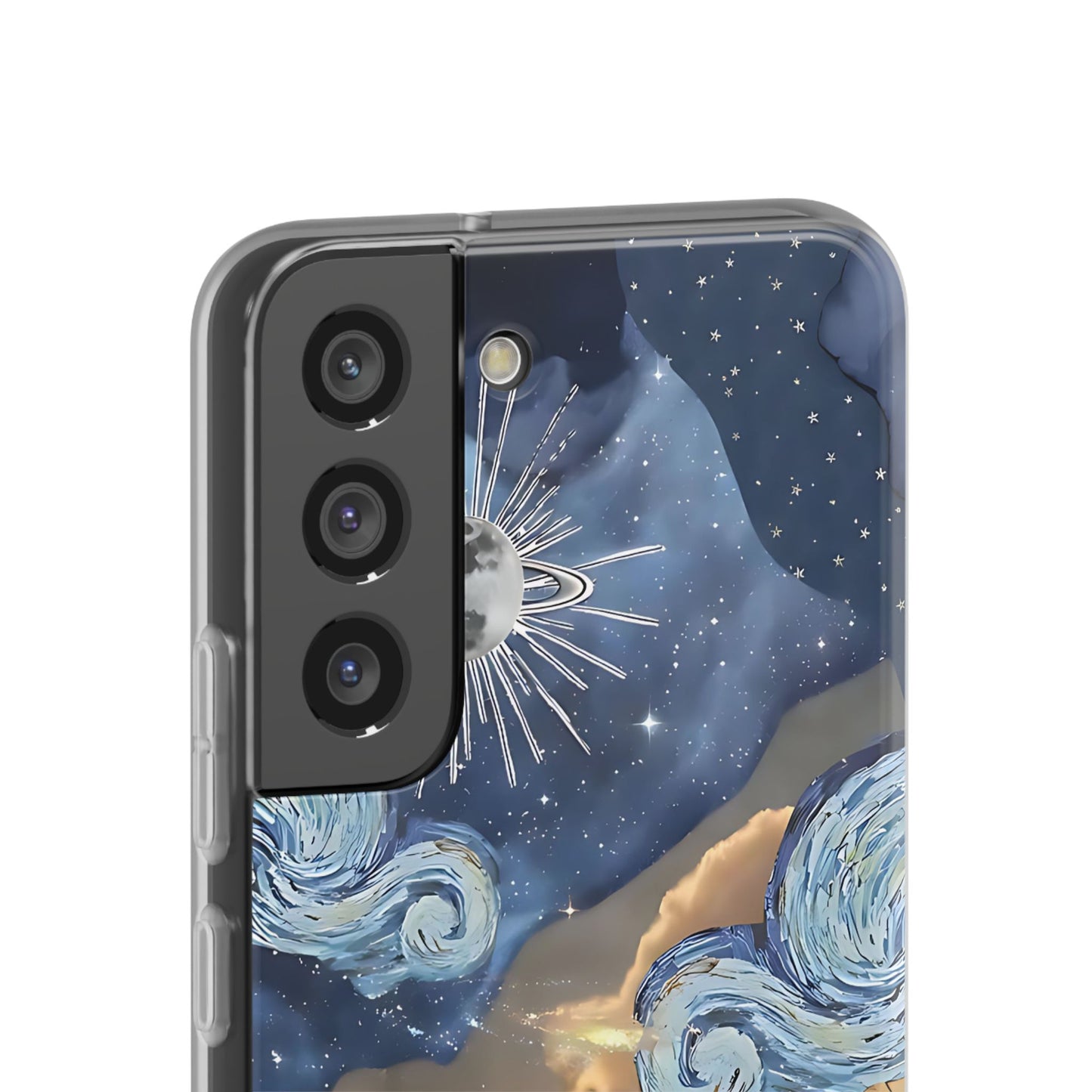 Celestial Flexi Case, Boho Phone Cover, Galaxy Protection, Starry Night Design,