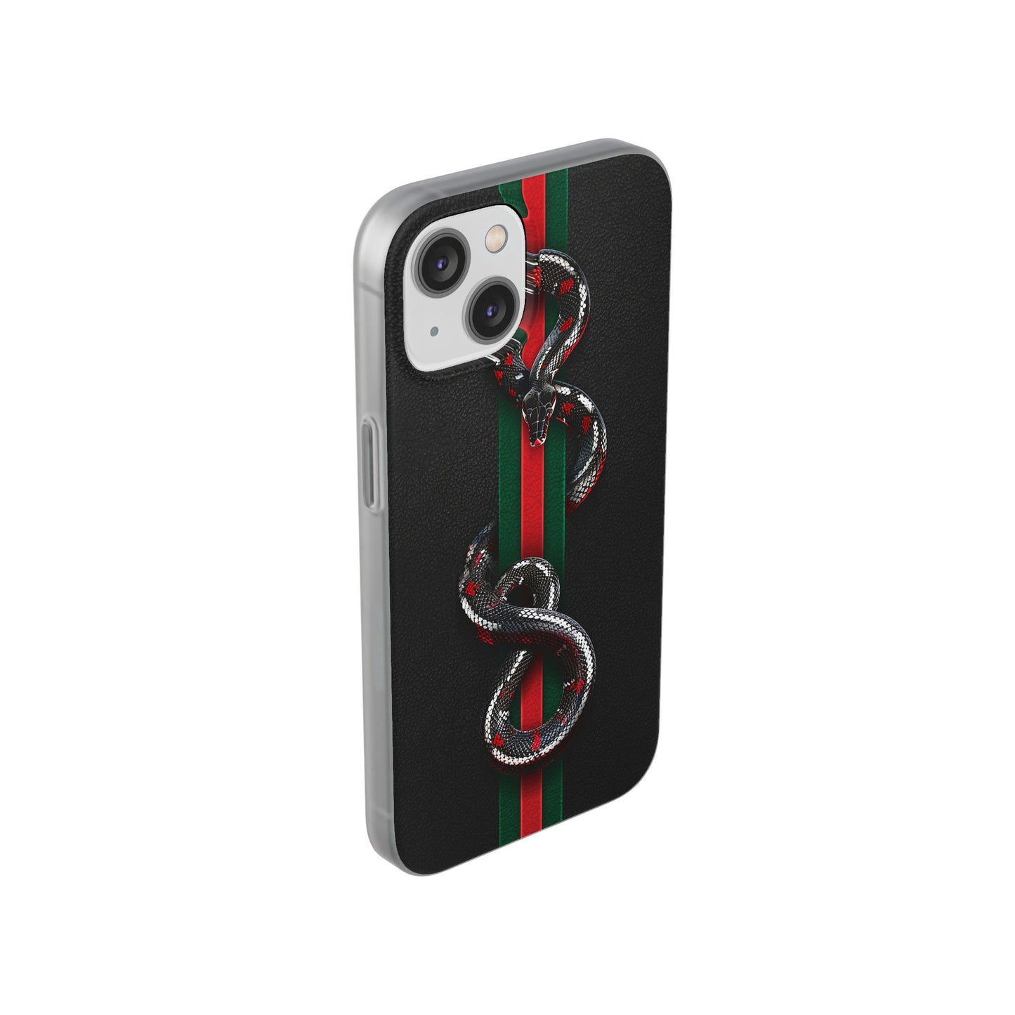 Green and Red Stripes Snake TPU Flexi Cases For iPhones And Samsung Galaxy