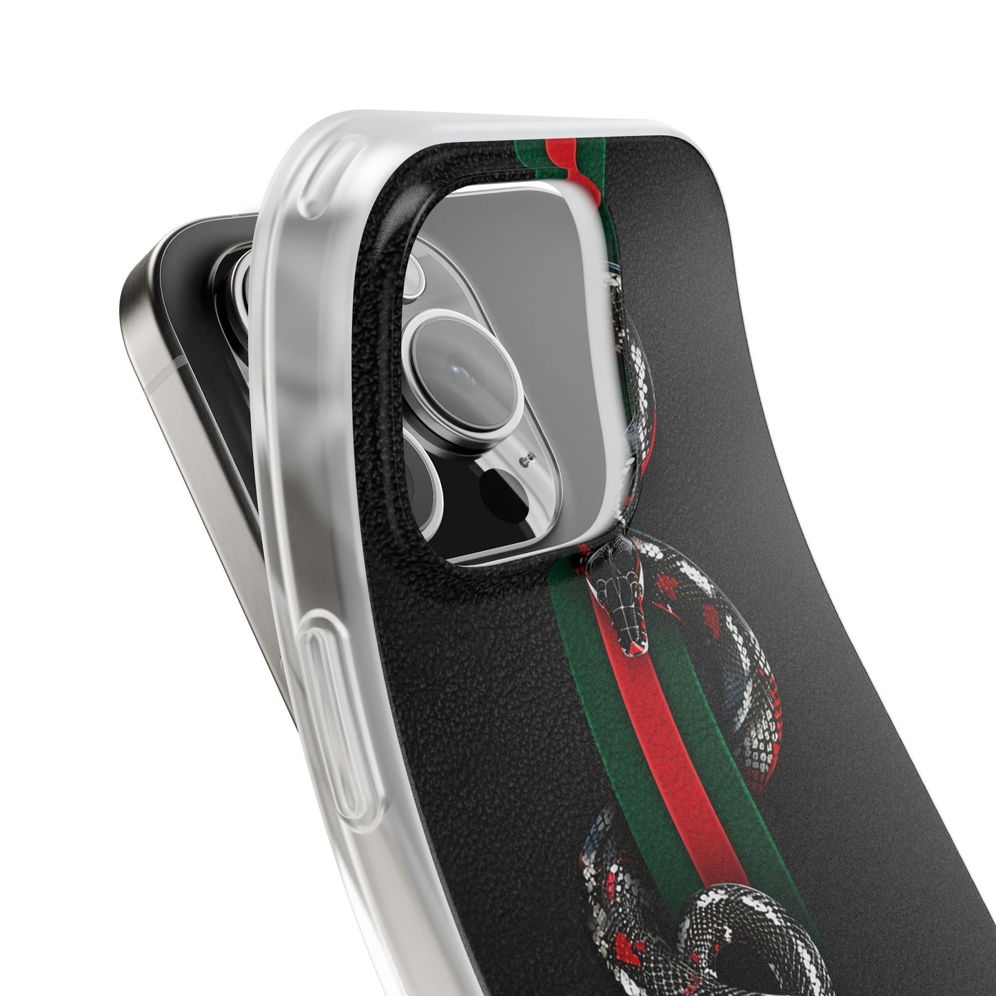 Green and Red Stripes Snake TPU Flexi Cases For iPhones And Samsung Galaxy