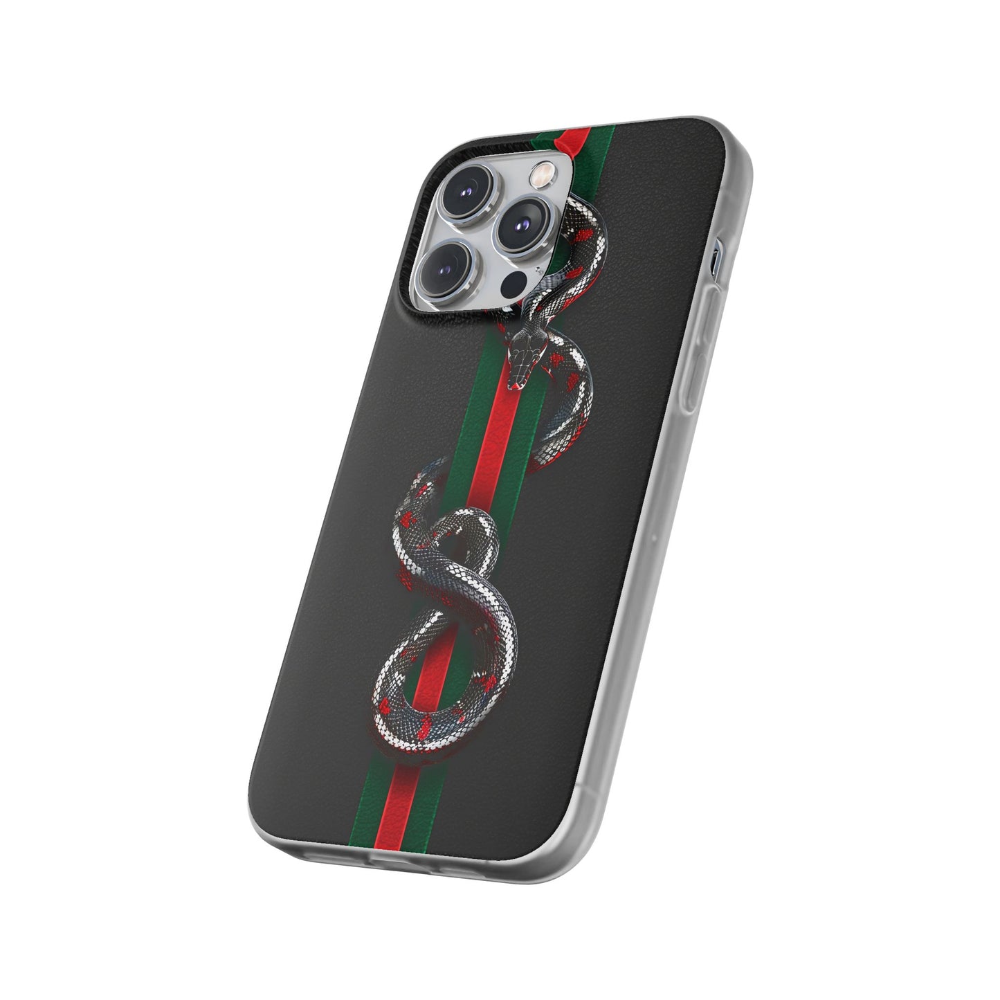 Green and Red Stripes Snake TPU Flexi Cases For iPhones And Samsung Galaxy