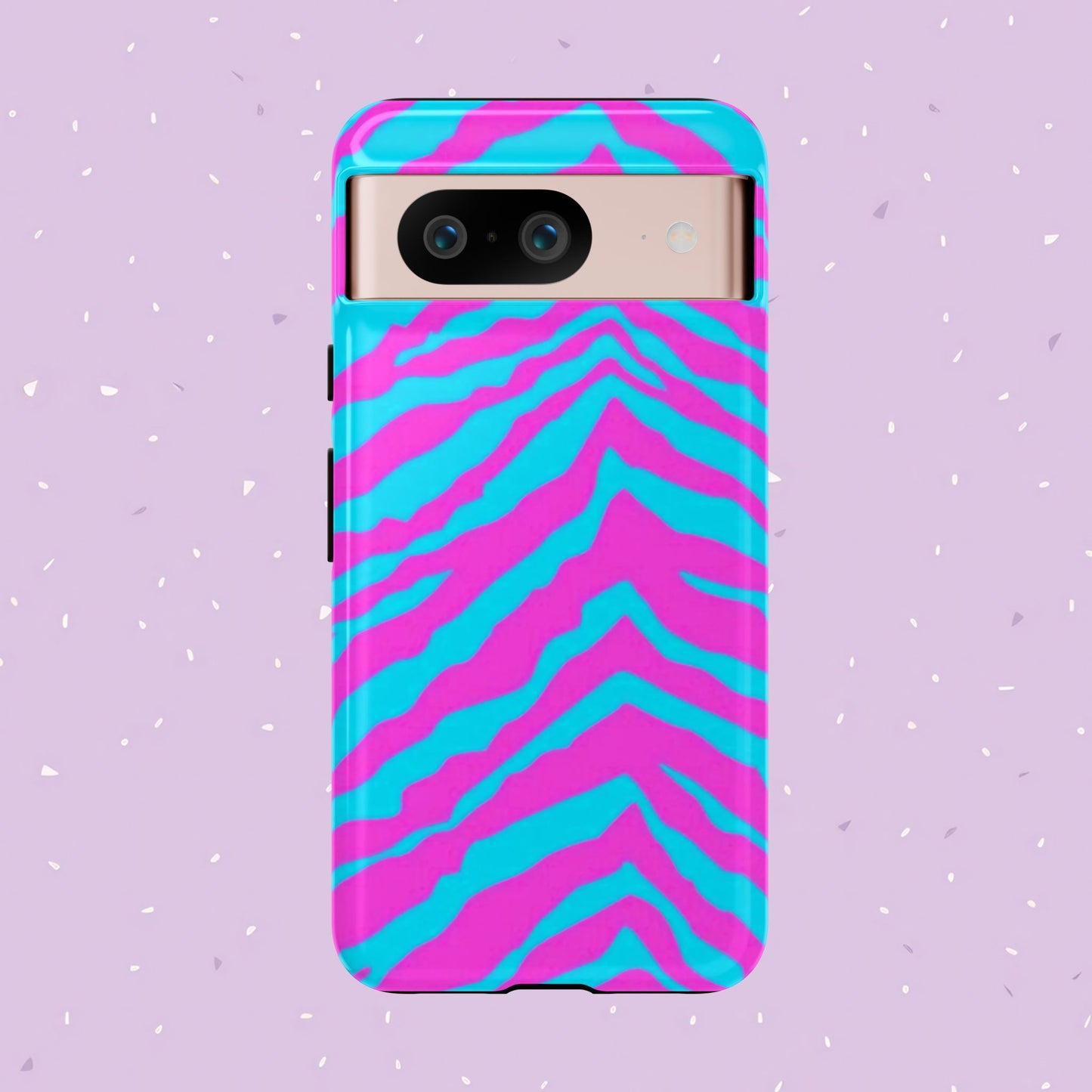 Animal Print Hot Pink And Teal Tough Case for iPhone, Galaxy and Google Pixel