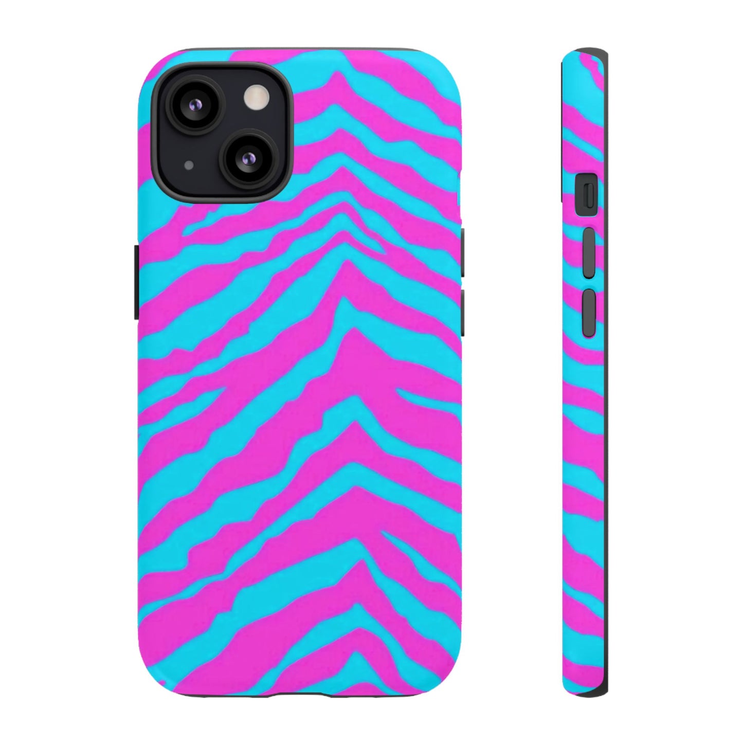 Animal Print Hot Pink And Teal Tough Case for iPhone, Galaxy and Google Pixel