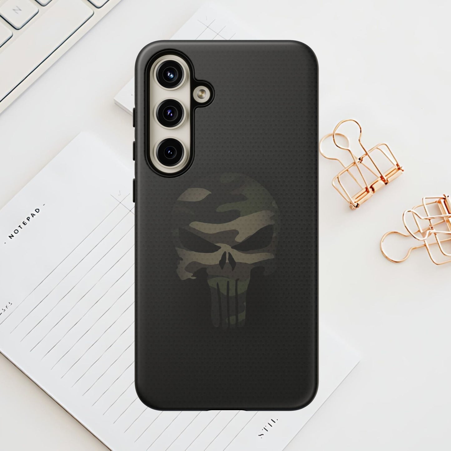 Camo Green Tough Case For iPhone, Samsung Galaxy, Pixel, Punisher Graphic