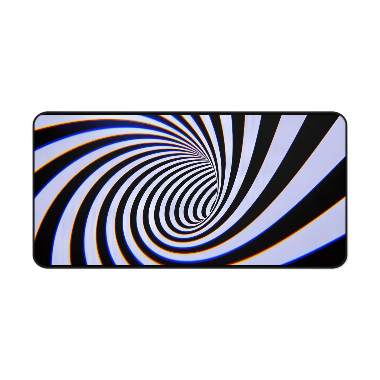 Hypnotic Black White Spiral Desk Mat | Optical Illusion Mousepad