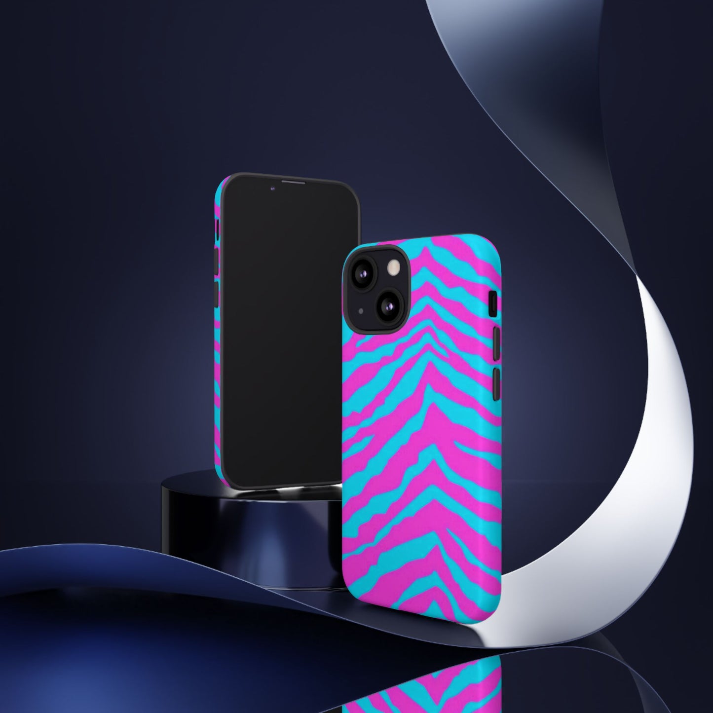 Animal Print Hot Pink And Teal Tough Case for iPhone, Galaxy and Google Pixel
