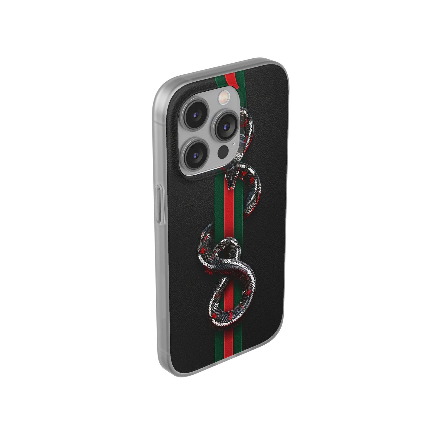 Green and Red Stripes Snake TPU Flexi Cases For iPhones And Samsung Galaxy