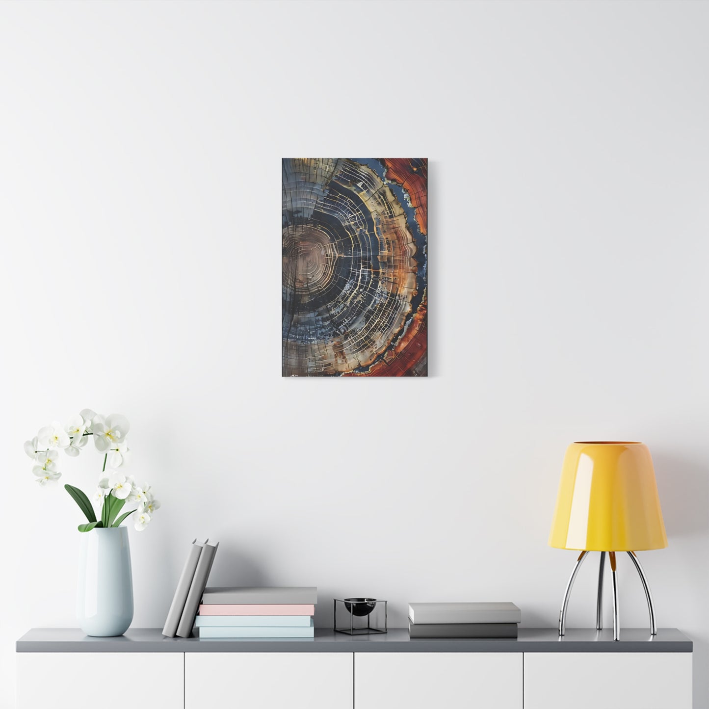 Canvas Print, Tree Ring Wall Art, Modern Farmhouse Decor, Abstract Colorful