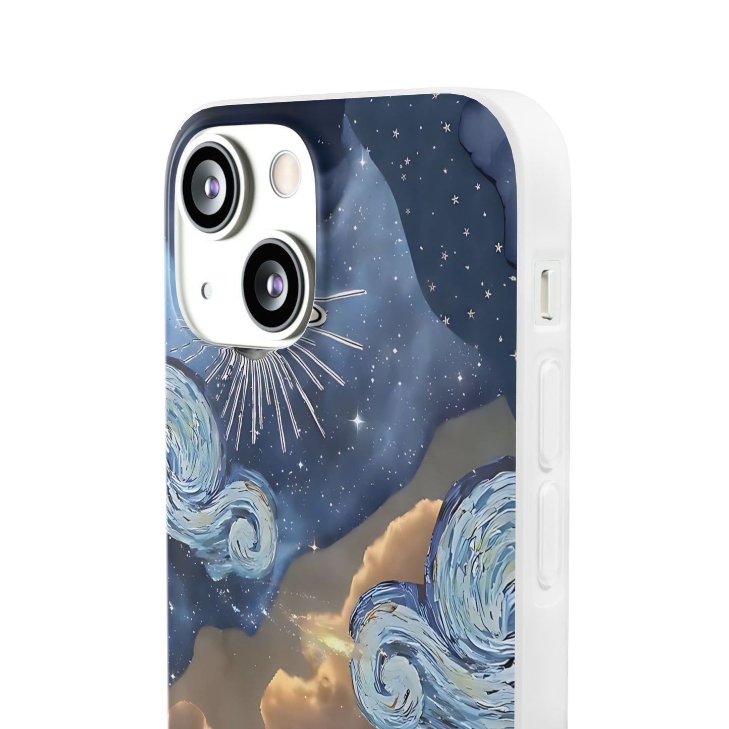 Celestial Flexi Case, Boho Phone Cover, Galaxy Protection, Starry Night Design,