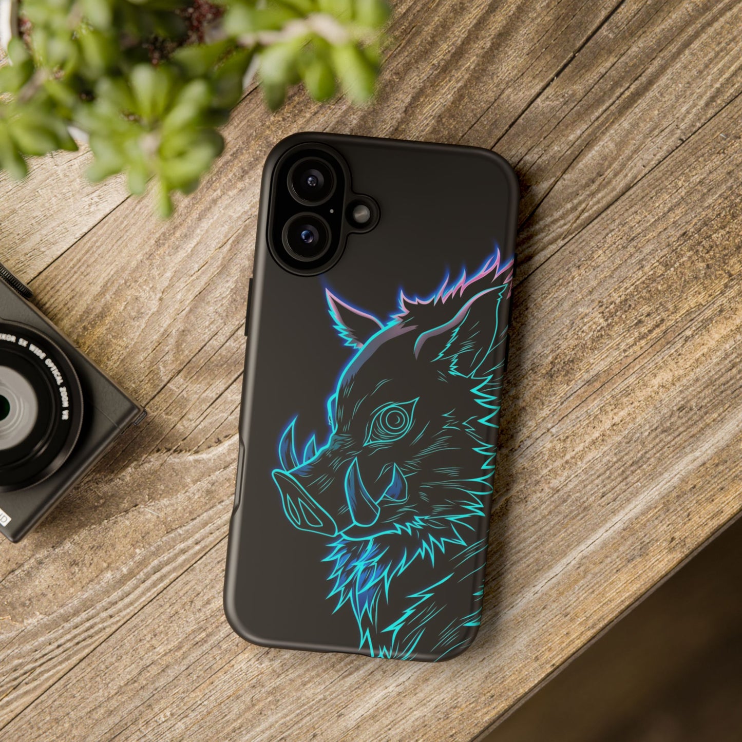 Tough Cases For iPhone, Galaxy, Anime Hashibira Beast Slayer Neon Design