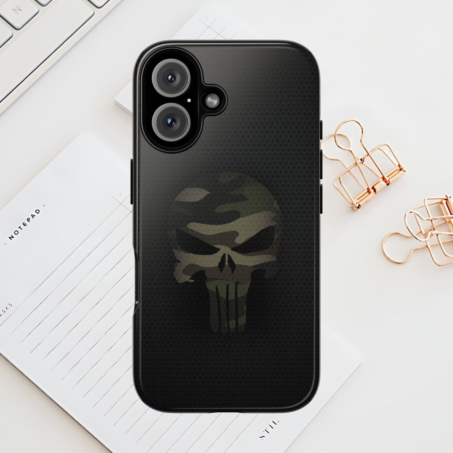 Camo Green Tough Case For iPhone, Samsung Galaxy, Pixel, Punisher Graphic