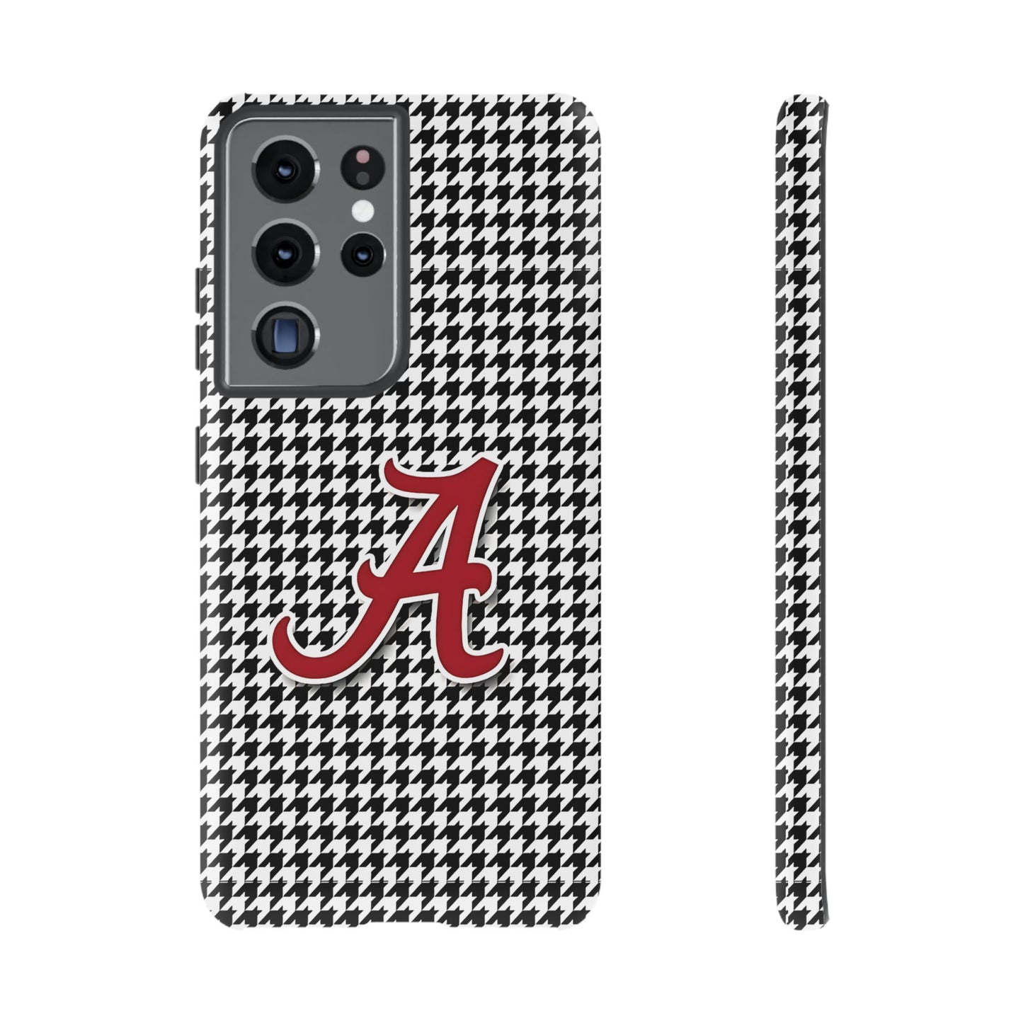 Alabama Houndstooth Phone Case, Tough Cases, College RTR Fan Gear, Initial A