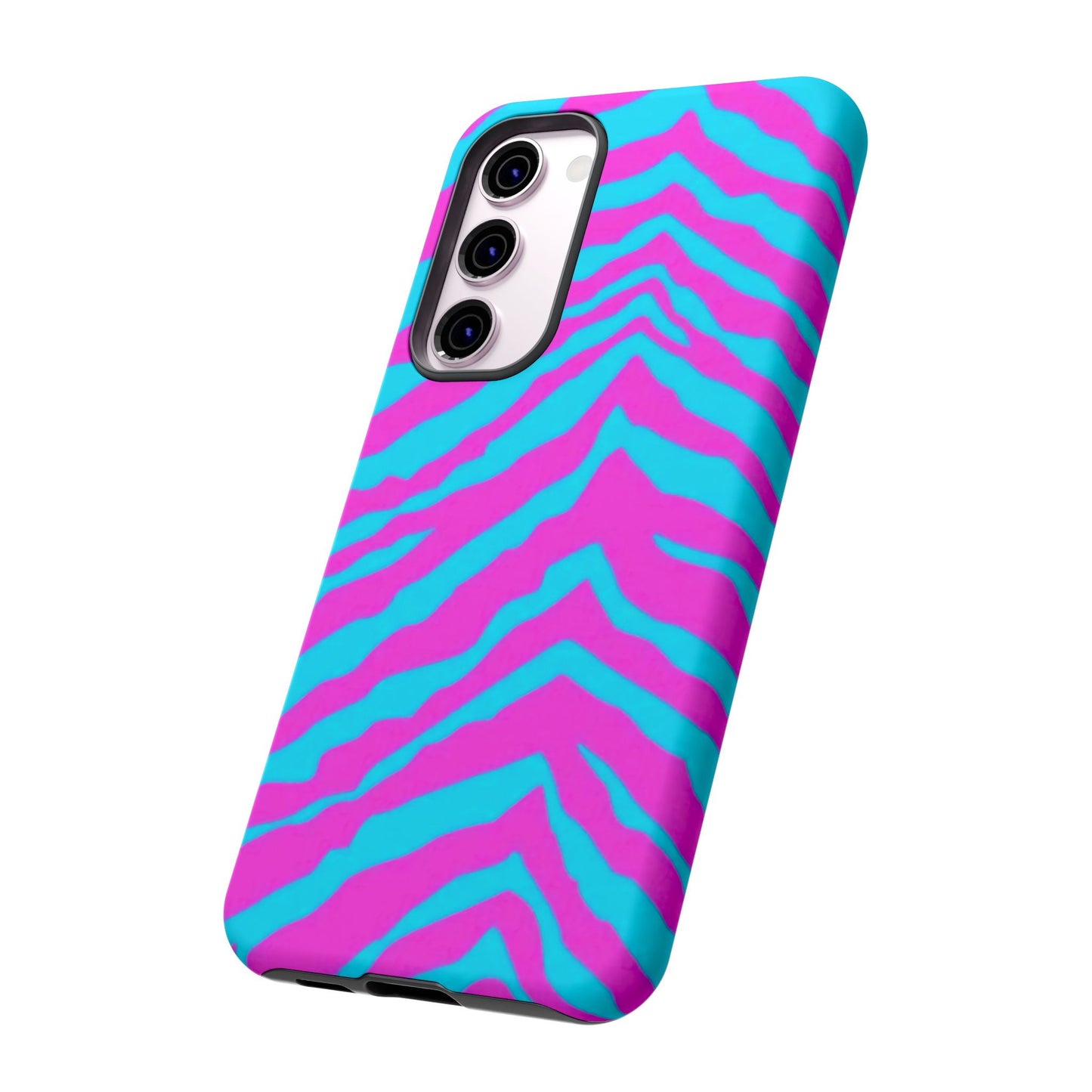 Animal Print Hot Pink And Teal Tough Case for iPhone, Galaxy and Google Pixel