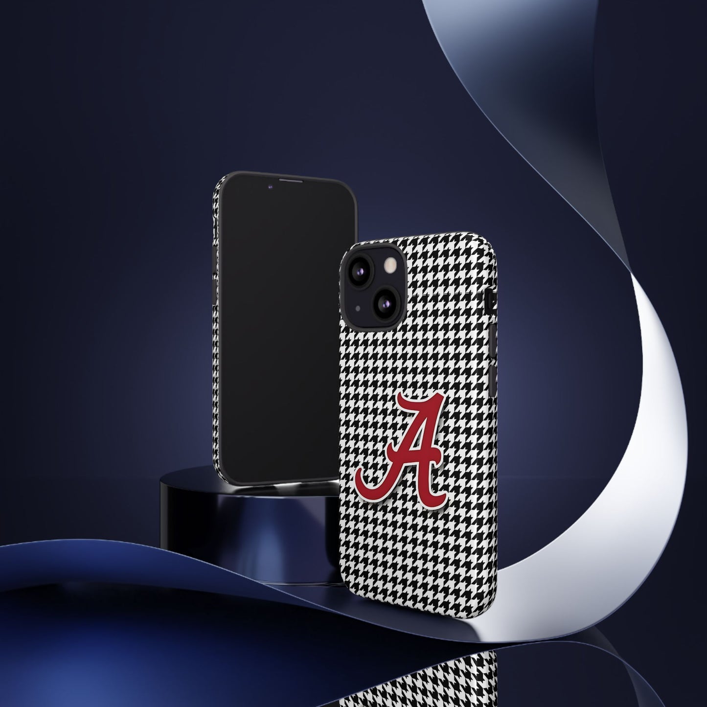 Alabama Houndstooth Phone Case, Tough Cases, College RTR Fan Gear, Initial A