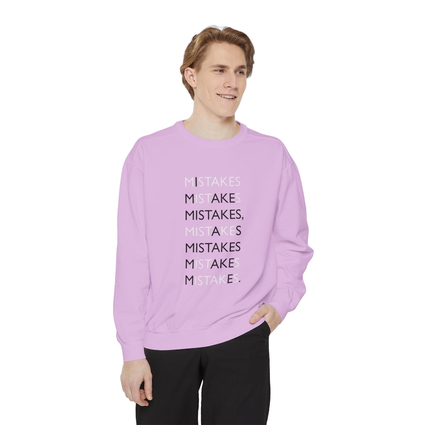 I Make Mistakes Sweatshirt | Comfy Typographic Self-Acceptance Crewneck