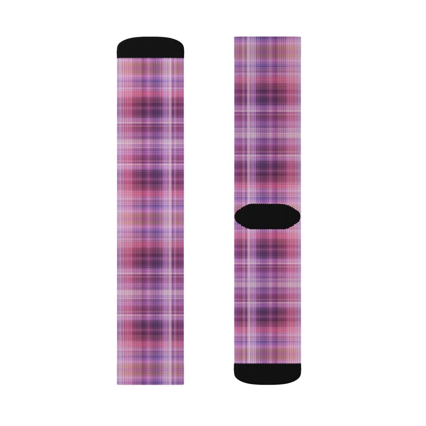 Pink Purple Plaid Socks | Sublimation Socks, Classic Preppy Designs