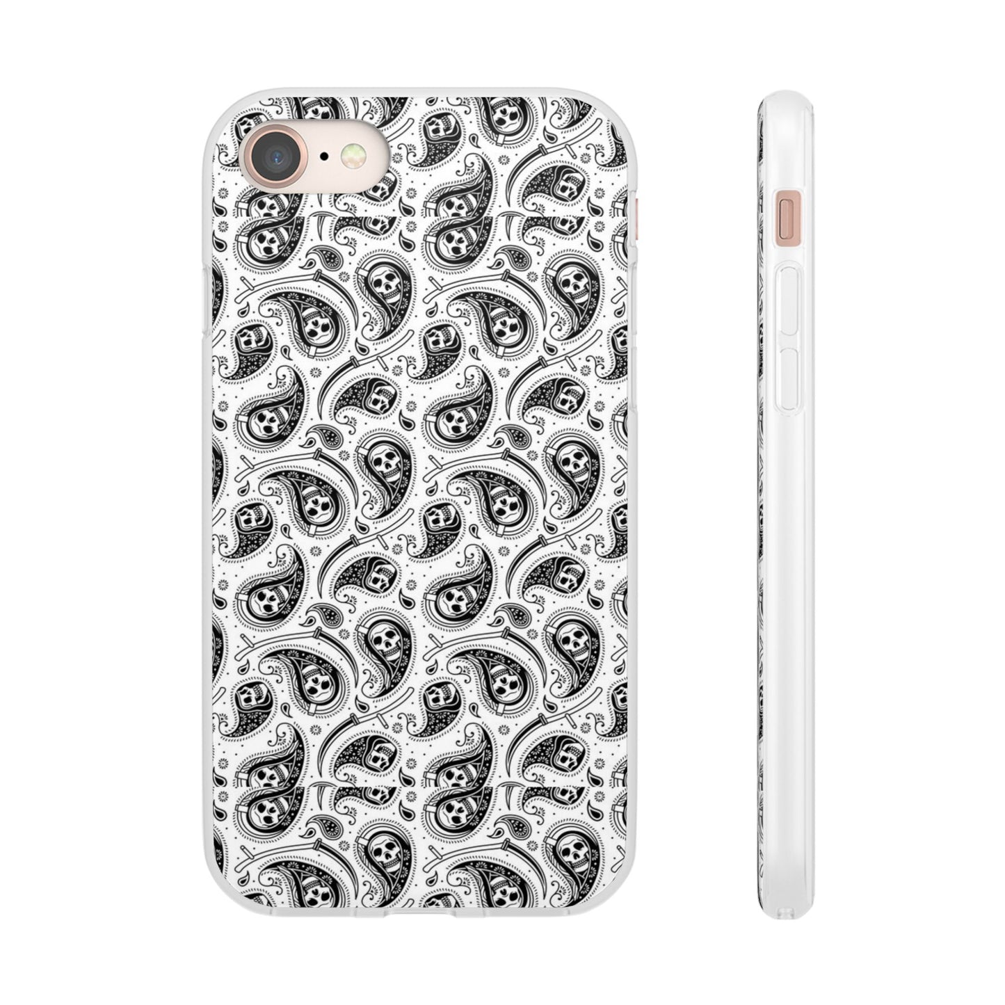 Skull Paisley Pattern Phone Case TPU Soft Flexi Case for iPhones