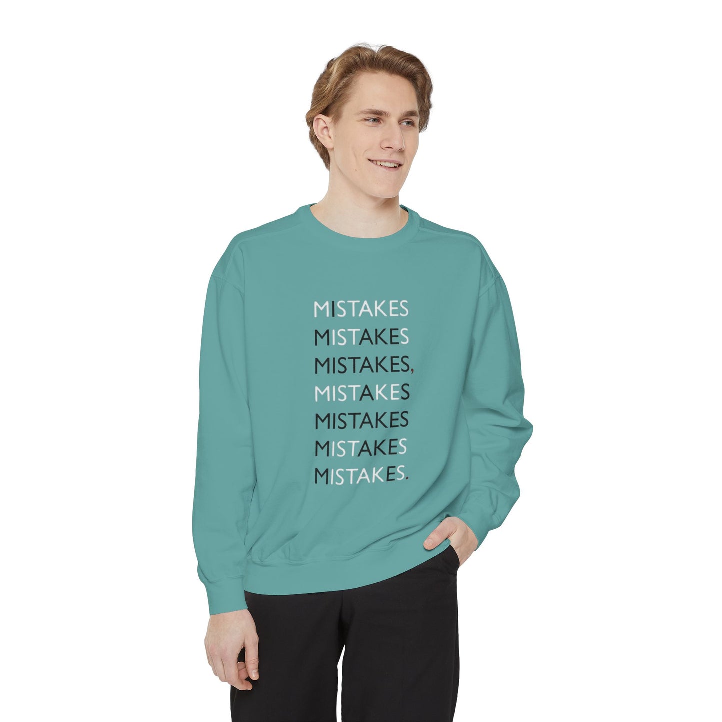 I Make Mistakes Sweatshirt | Comfy Typographic Self-Acceptance Crewneck