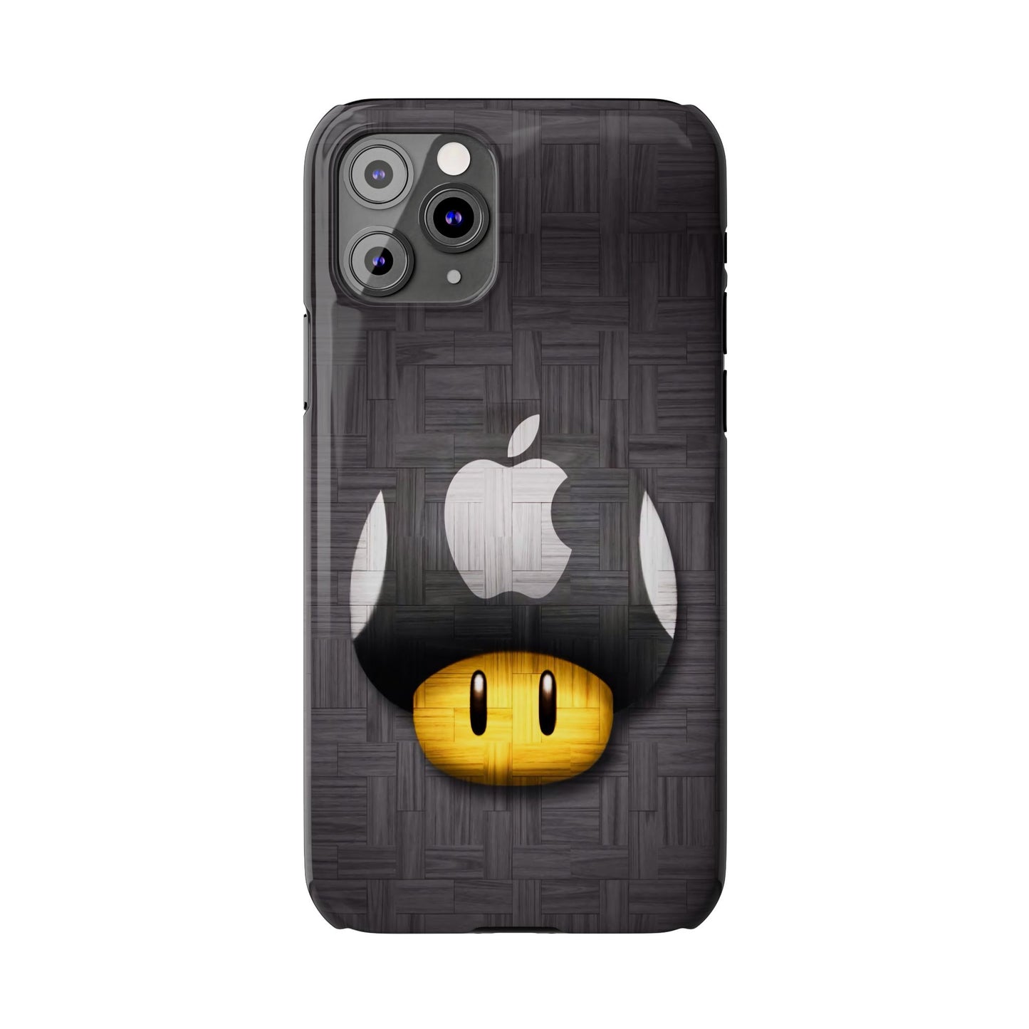 Mushroom Apple Slim Phone Case for iPhone Cute Gamer Phone Accessory, Kids Gift