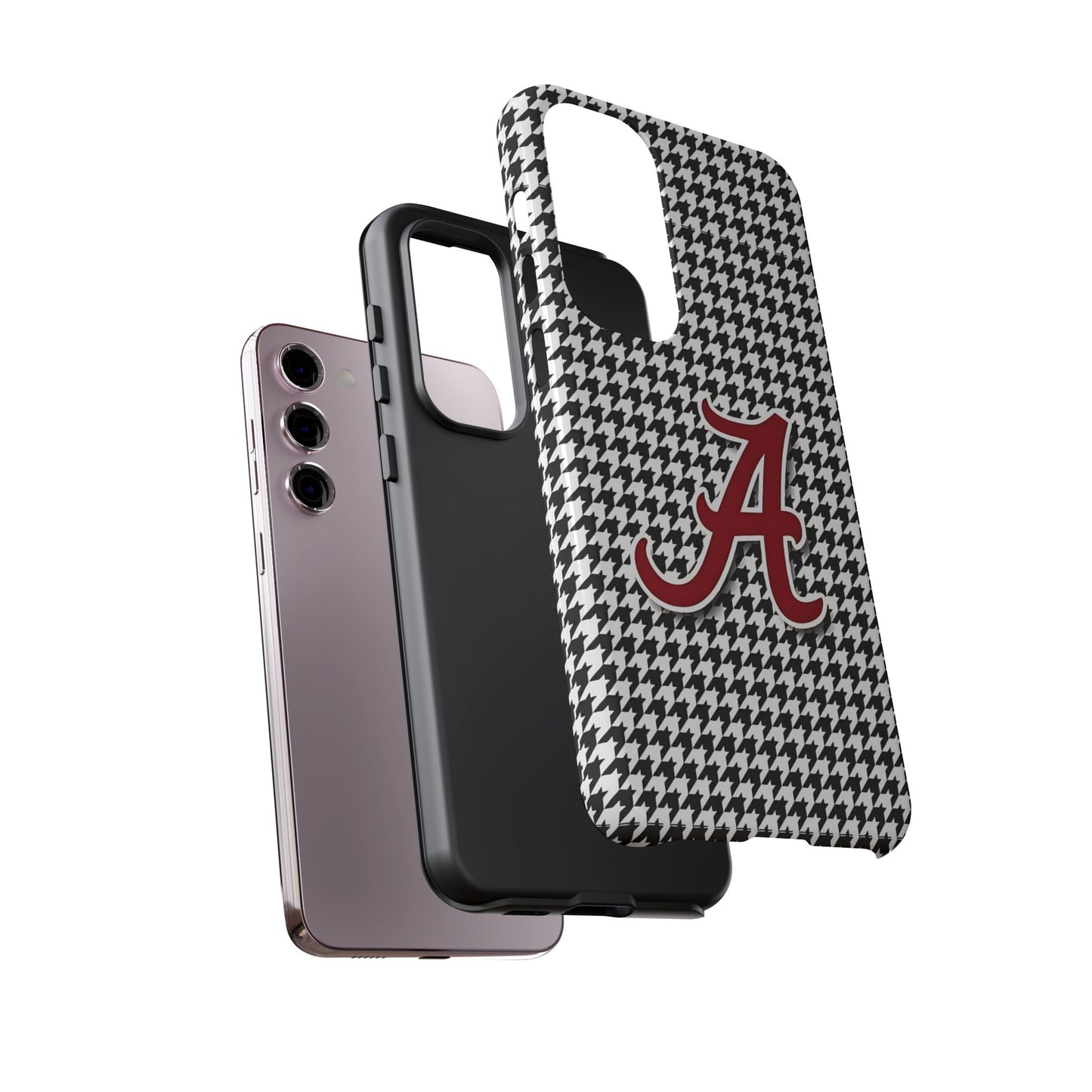 Alabama Houndstooth Phone Case, Tough Cases, College RTR Fan Gear, Initial A